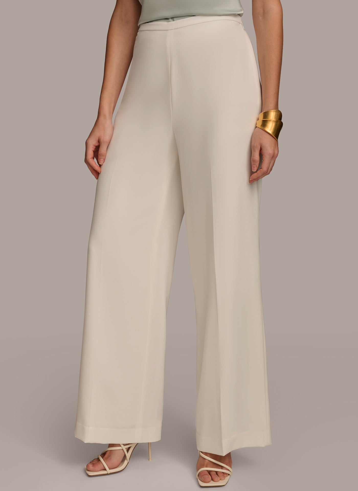 FLAT FRONT WIDE LEG PANT