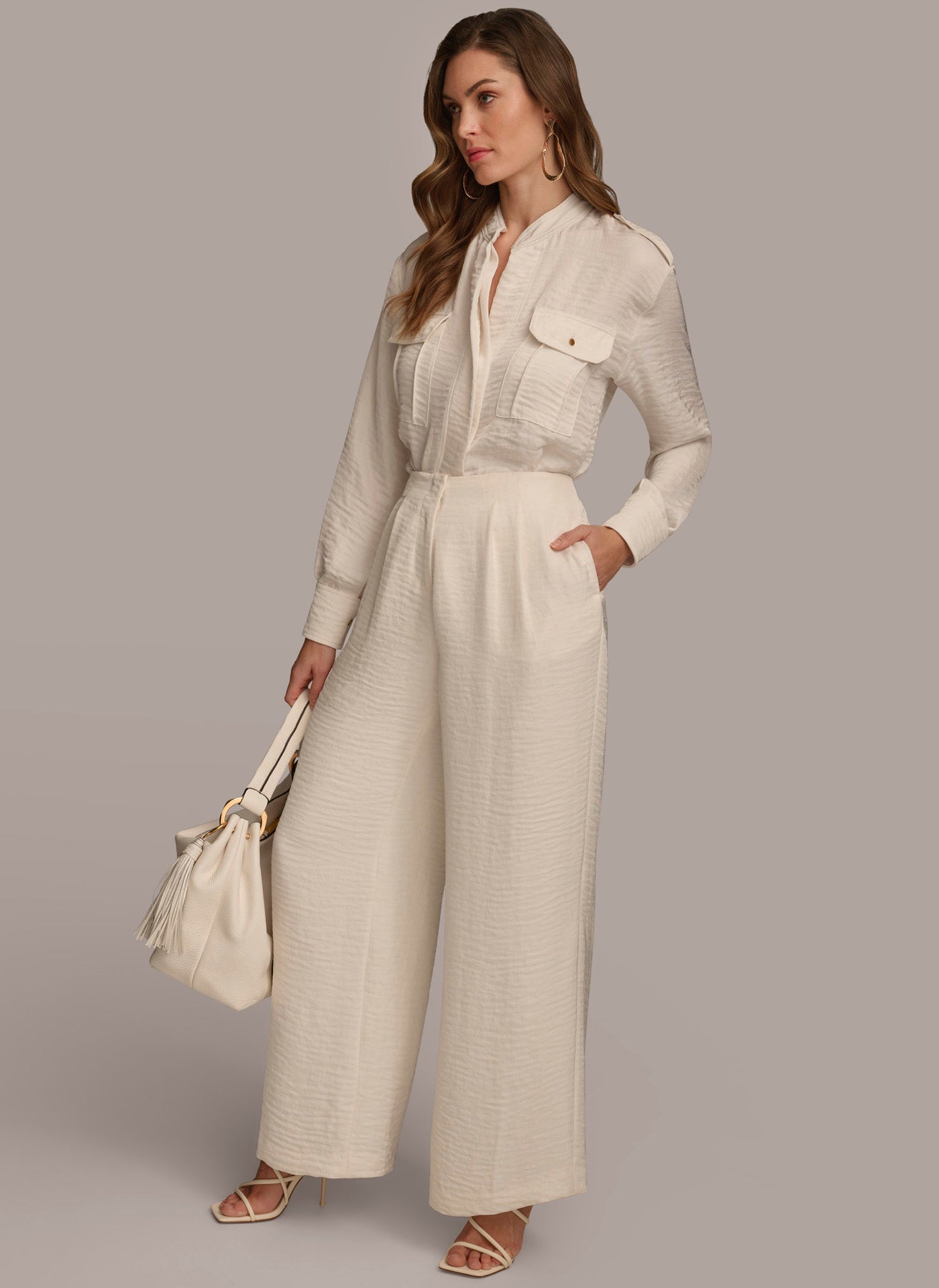 PLEATED WIDE LEG PANT