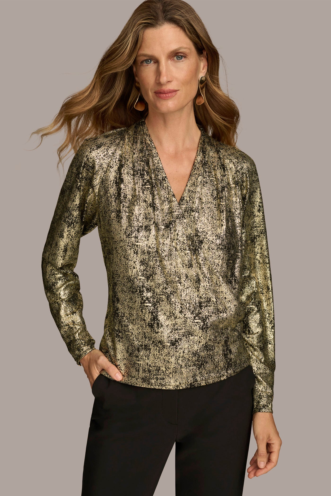 dkny wrap top