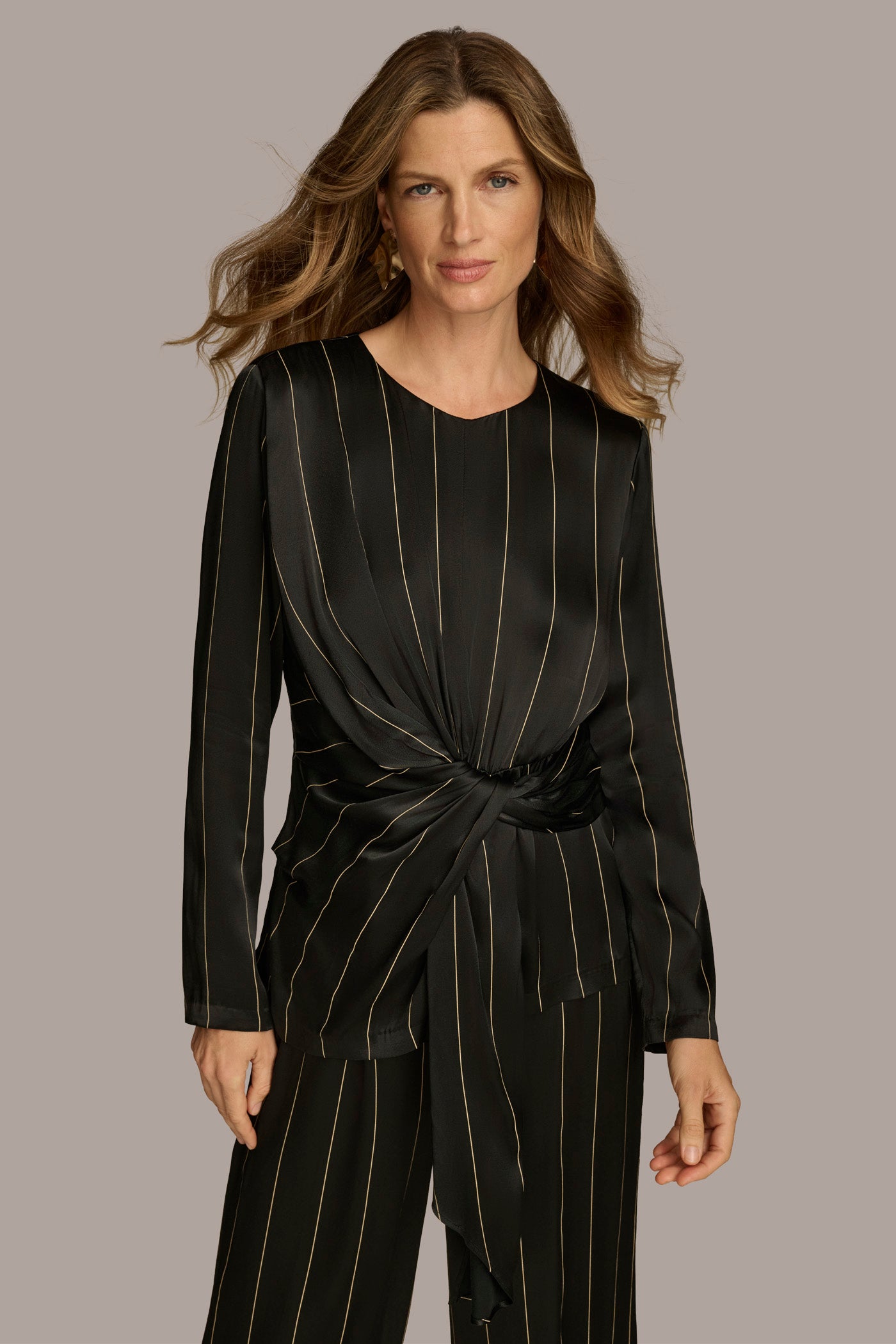 PINSTRIPE TIE WAIST TOP | View 1 | Products PINSTRIPE TIE WAIST TOP | View 1 | Products