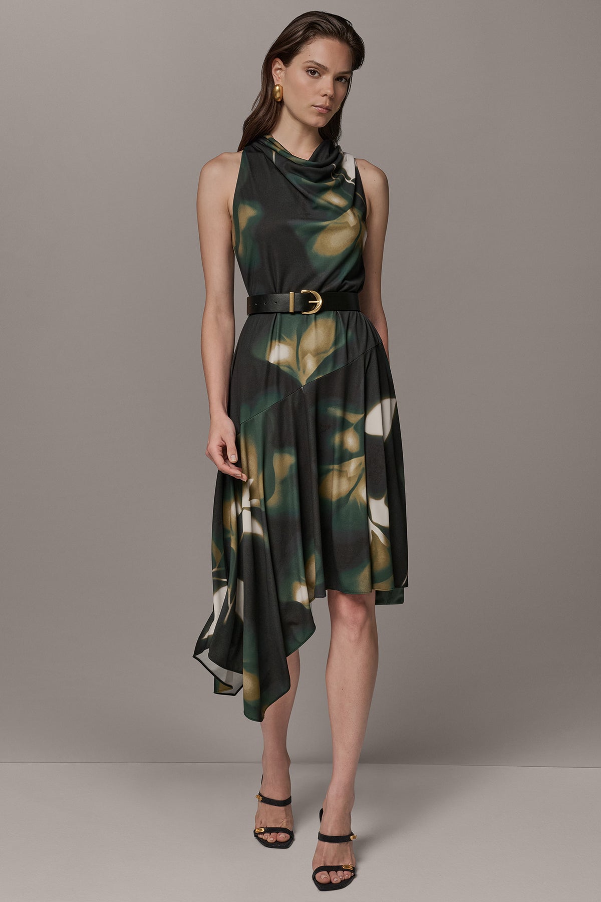 donna karan dress Women's Jersey Print Sleeveless - Olive Brine Multi Color:01 Red This bride took our Homecoming Dresses Us to for weddings