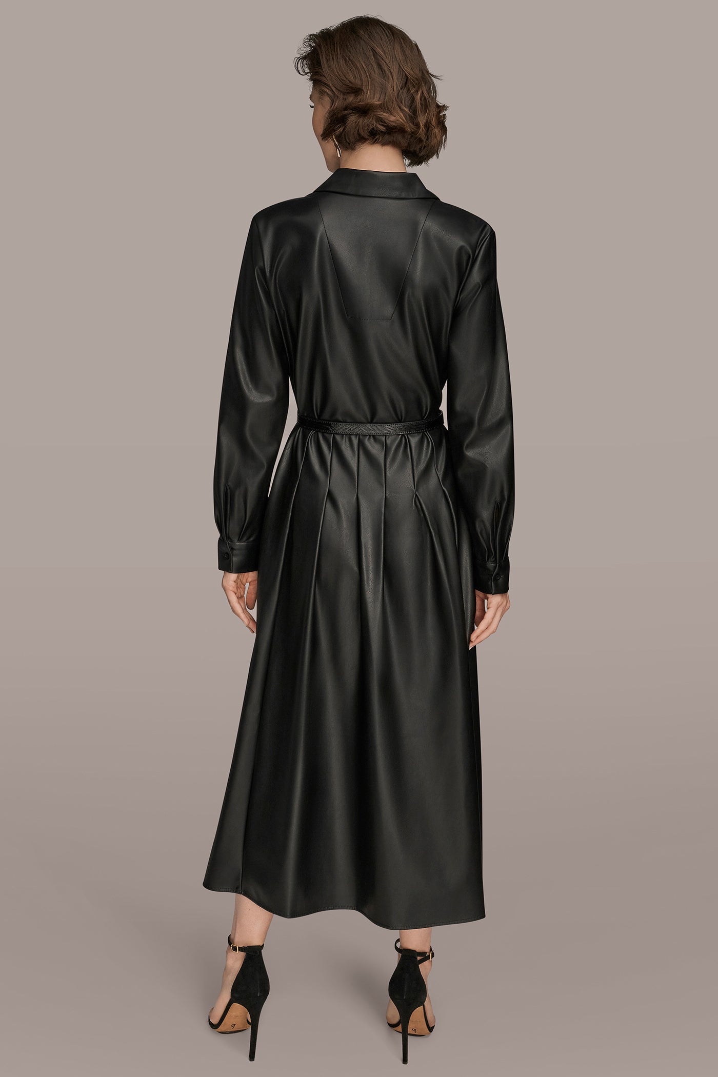FAUX LEATHER MIDI SHIRT DRESS | View 2 | Dresses & Jumpsuits FAUX LEATHER MIDI SHIRT DRESS | View 2 | Dresses & Jumpsuits