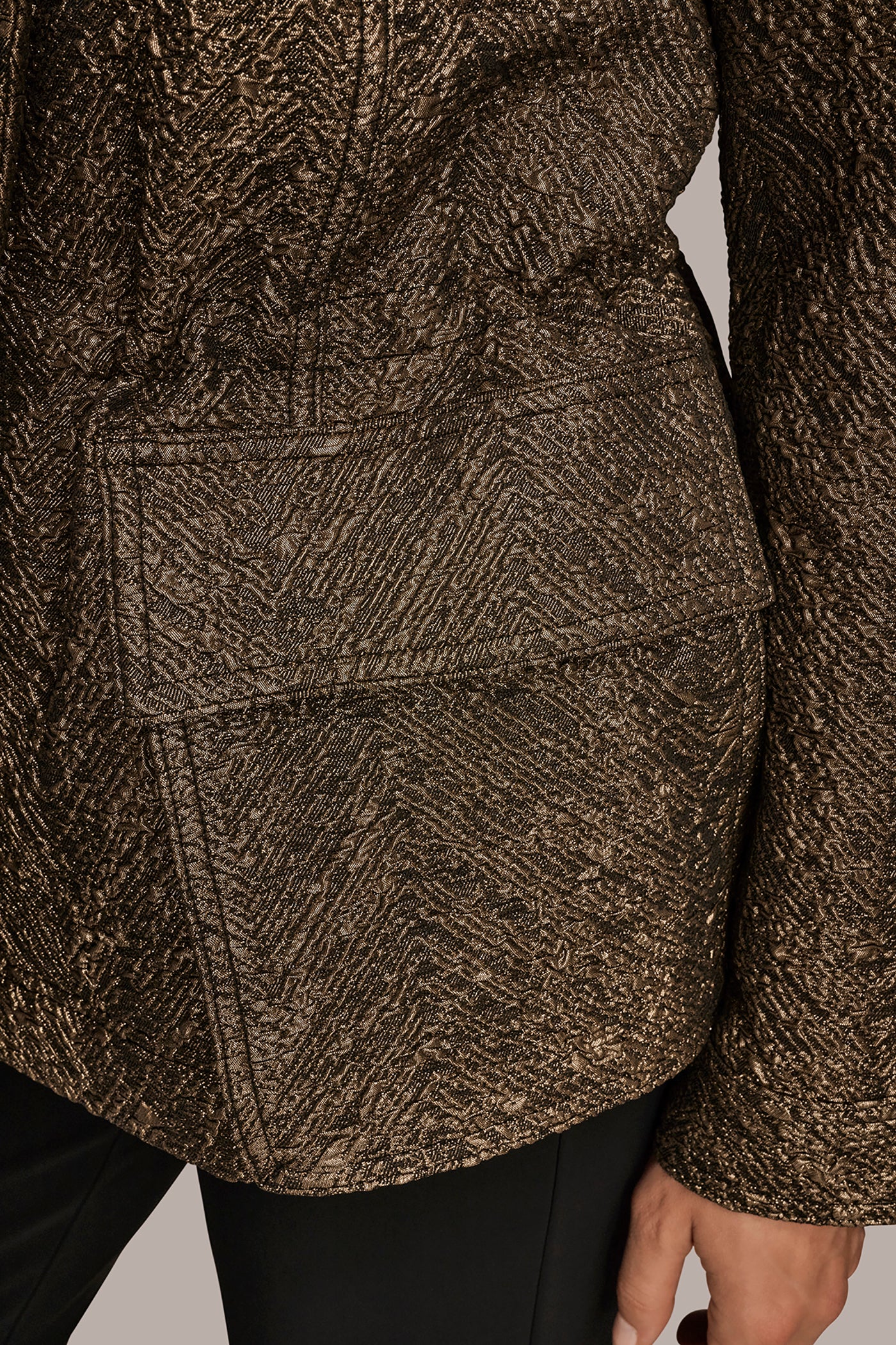 METALLIC HERRINGBONE JACQUARD JACKET VIEW 3 | Blazers & Vests METALLIC HERRINGBONE JACQUARD JACKET VIEW 3 | Blazers & Vests