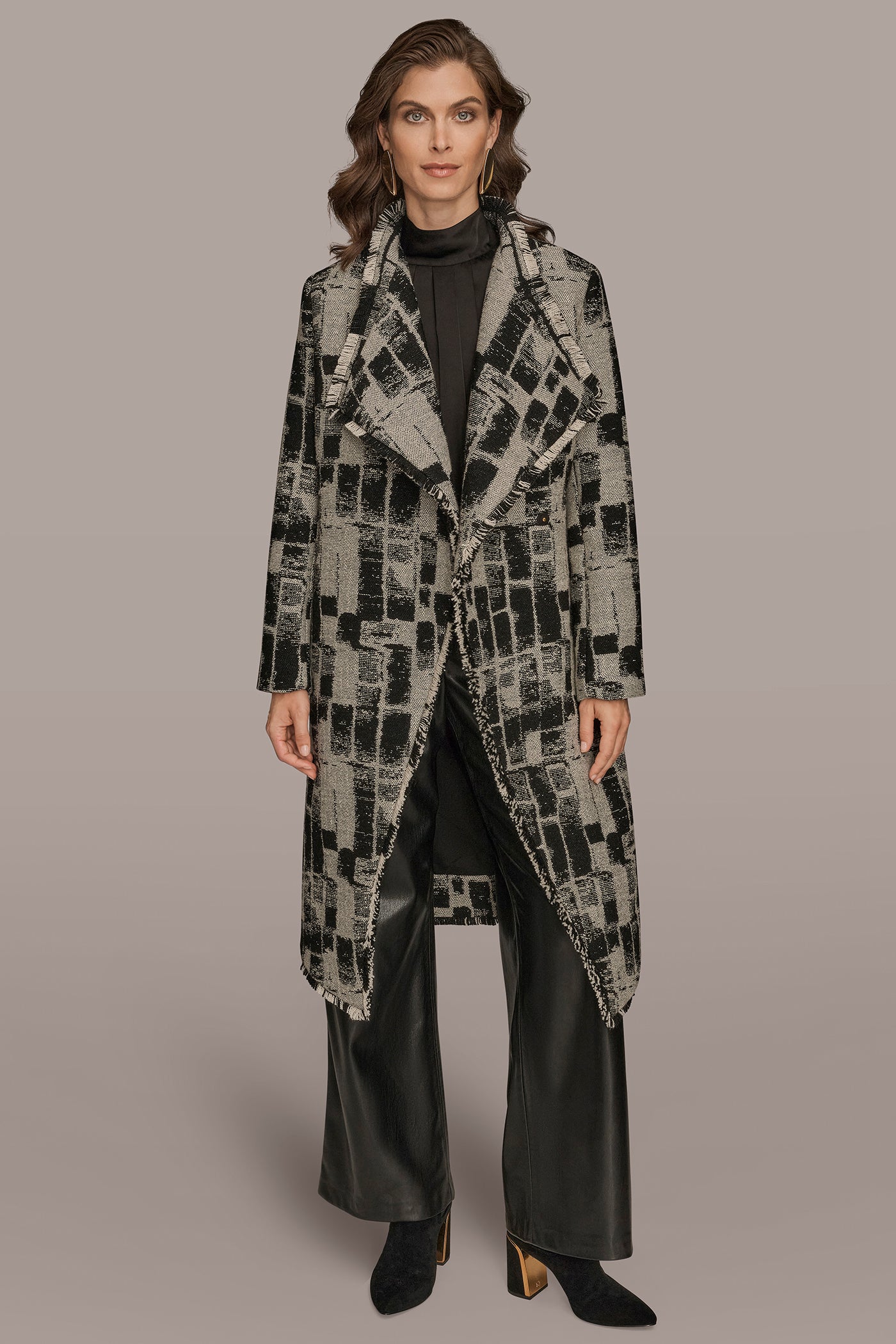 FRAYED GEOMETRIC-JACQUARD COAT VIEW 7 | Coats & Jackets FRAYED GEOMETRIC-JACQUARD COAT VIEW 7 | Coats & Jackets