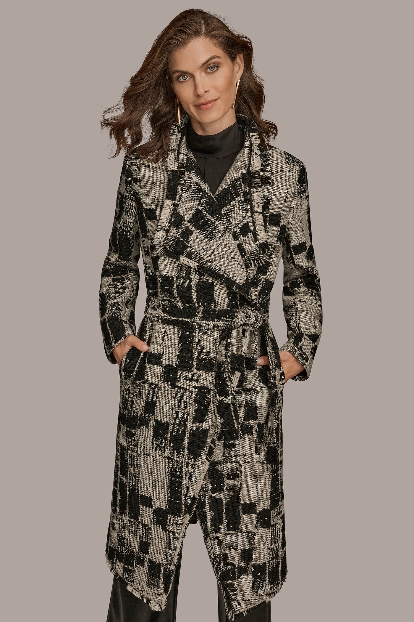FRAYED GEOMETRIC-JACQUARD COAT VIEW 5 | Coats & Jackets FRAYED GEOMETRIC-JACQUARD COAT VIEW 5 | Coats & Jackets
