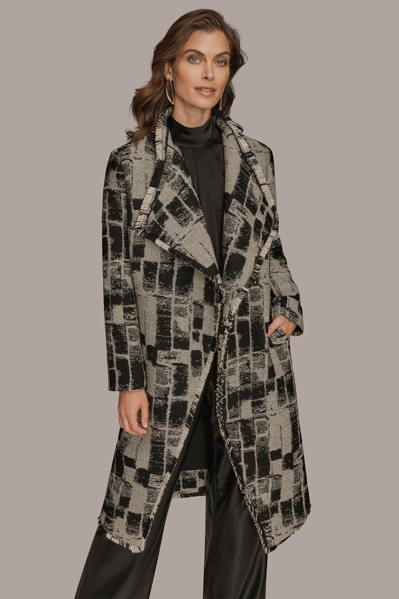 FRAYED GEOMETRIC-JACQUARD COAT | View 1 | Coats & Jackets FRAYED GEOMETRIC-JACQUARD COAT | View 1 | Coats & Jackets