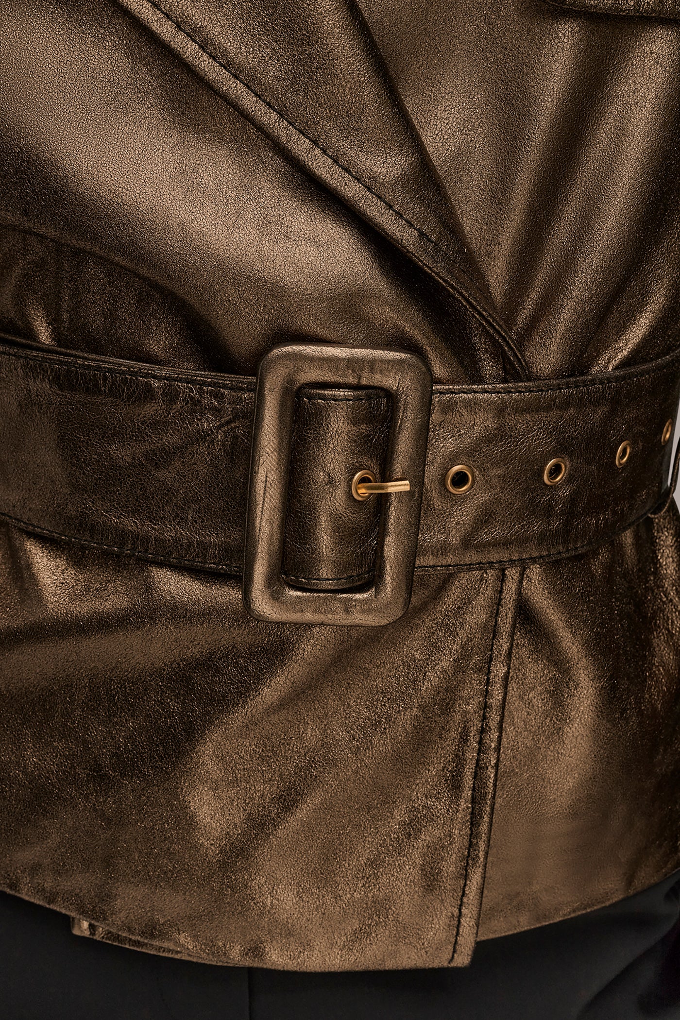 Distressed Metallic Jacket with Belt VIEW 11 | Fall Collection Distressed Metallic Jacket with Belt VIEW 11 | Fall Collection