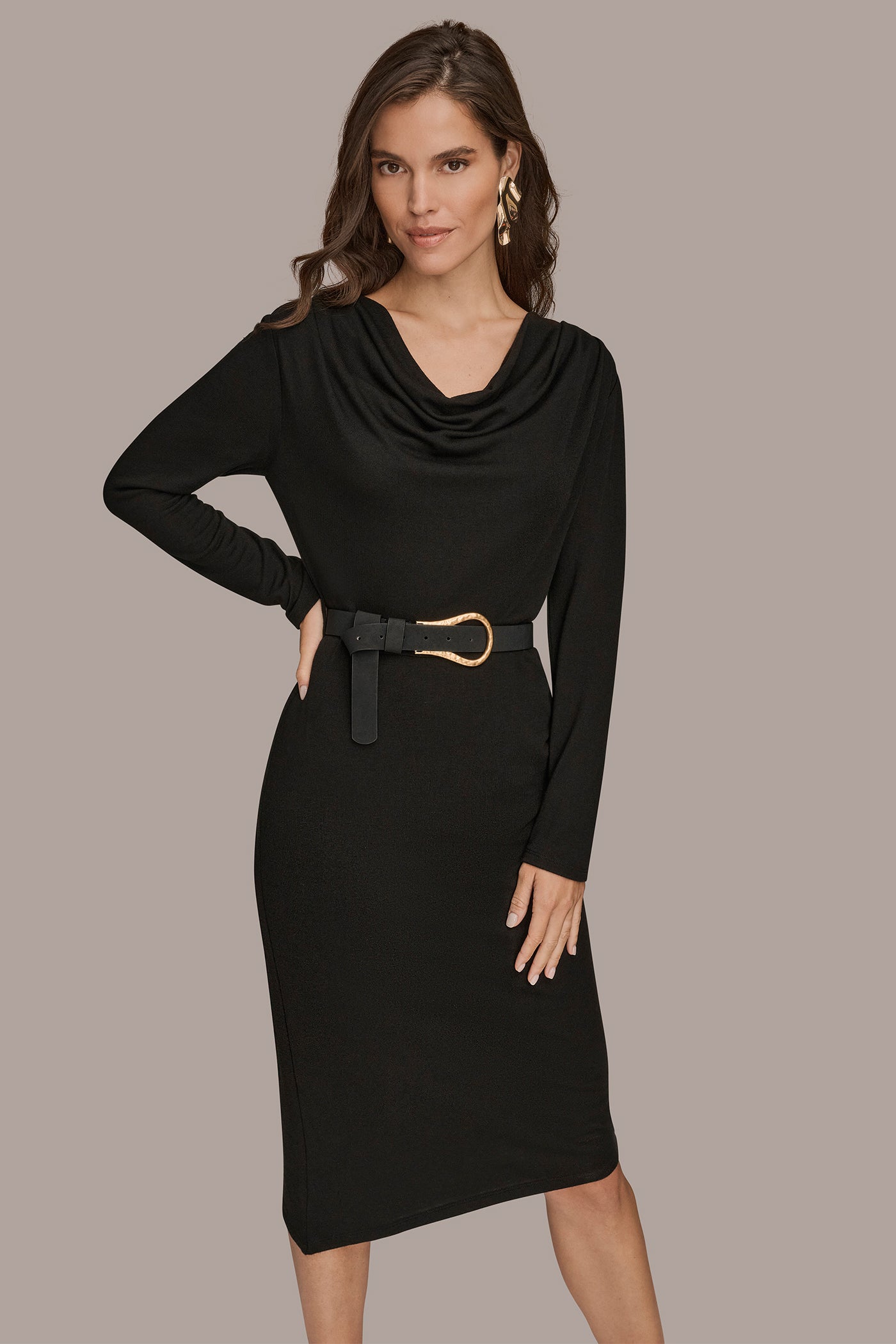 Cowl Neck Dress with Belt VIEW 5 | Dresses & Jumpsuits Cowl Neck Dress with Belt VIEW 5 | Dresses & Jumpsuits