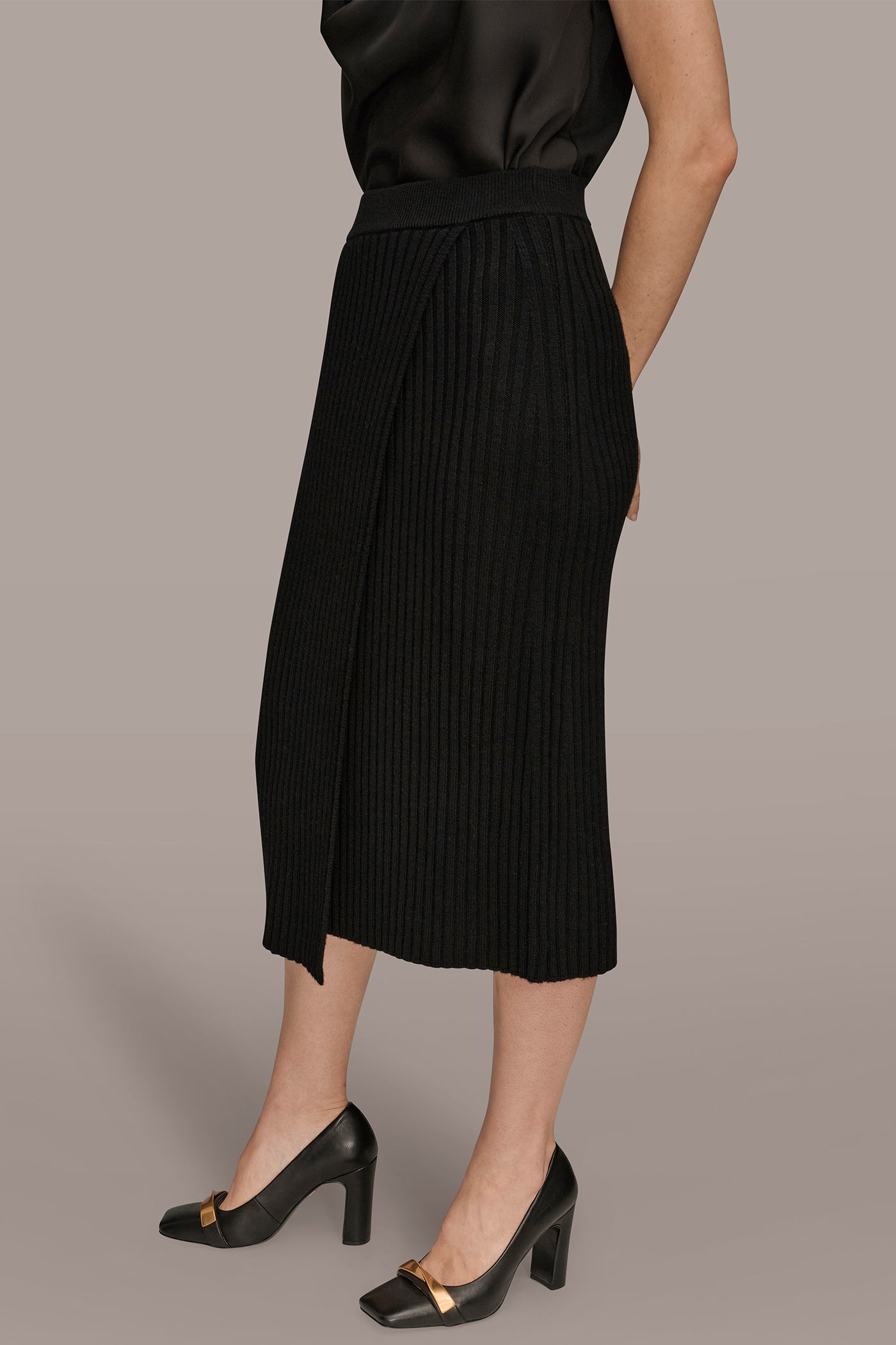 WOOL WRAP-EFFECT MIDI SKIRT VIEW 3 | Suits and Separates WOOL WRAP-EFFECT MIDI SKIRT VIEW 3 | Suits and Separates