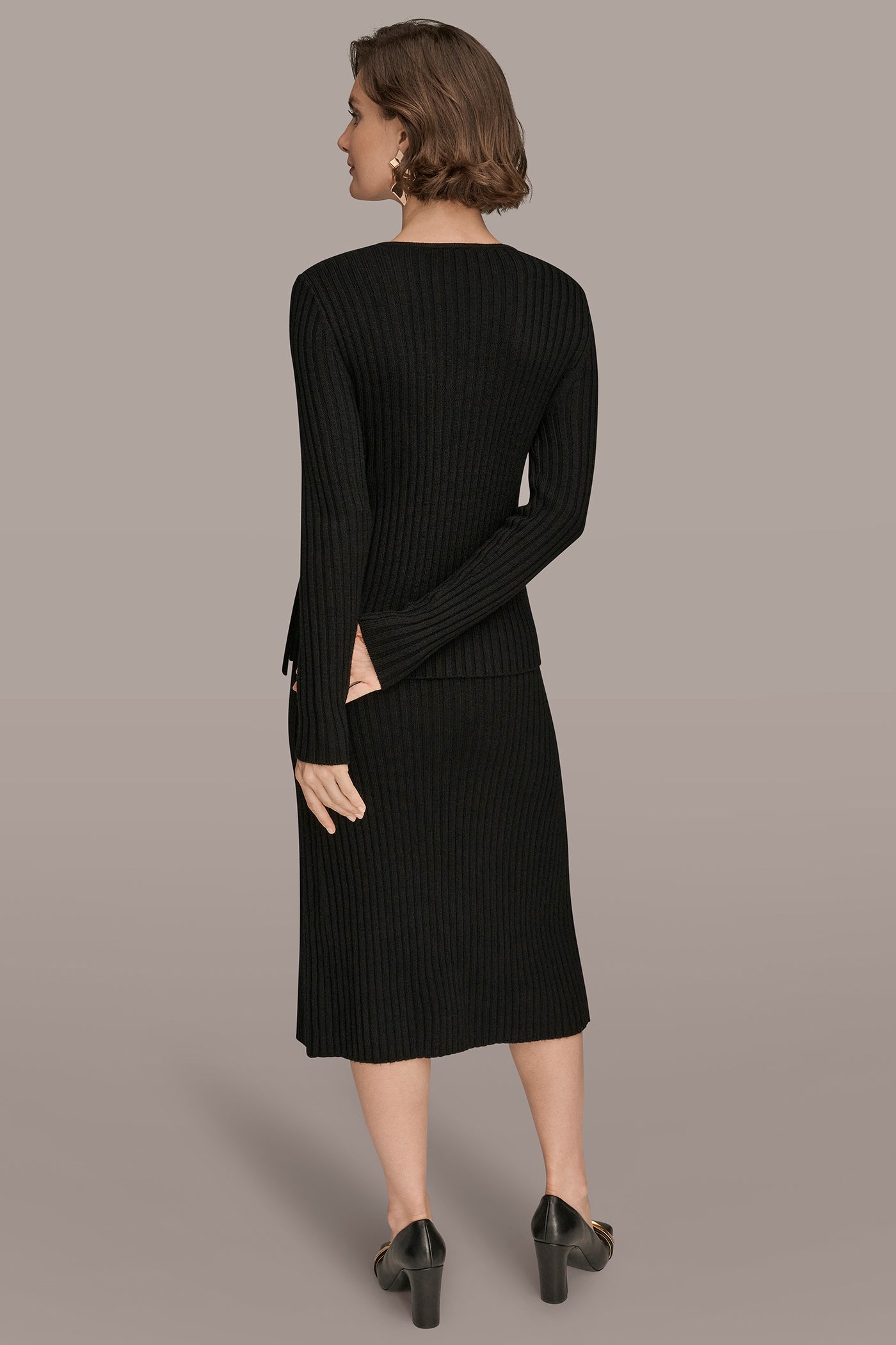 LONG-SLEEVE WRAP-EFFECT V-NECK SWEATER VIEW 4 | Suits and Separates LONG-SLEEVE WRAP-EFFECT V-NECK SWEATER VIEW 4 | Suits and Separates