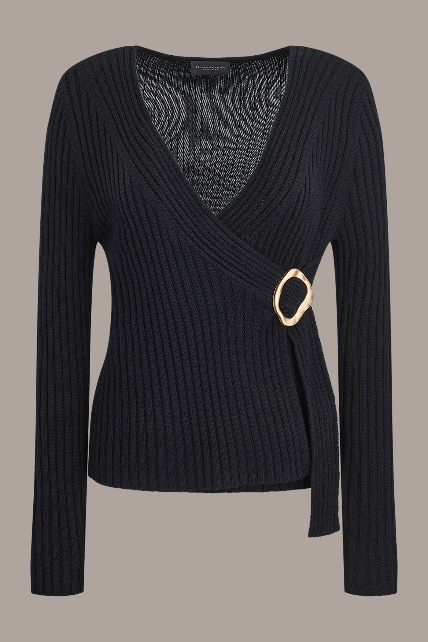 LONG-SLEEVE WRAP-EFFECT V-NECK SWEATER VIEW 6 | Suits and Separates LONG-SLEEVE WRAP-EFFECT V-NECK SWEATER VIEW 6 | Suits and Separates
