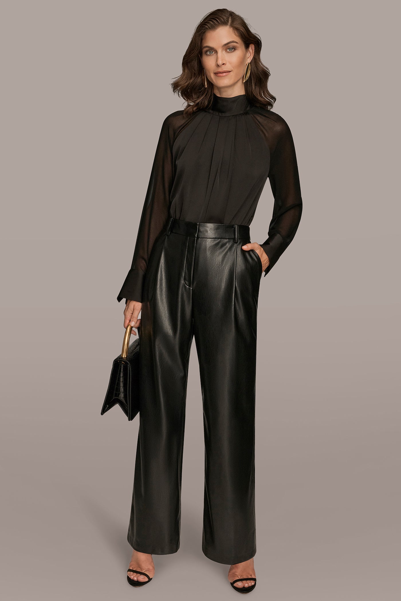 EXTRA HIGH-RISE PLEATED FAUX-LEATHER WIDE-LEG PANT VIEW 4 | Pants EXTRA HIGH-RISE PLEATED FAUX-LEATHER WIDE-LEG PANT VIEW 4 | Pants