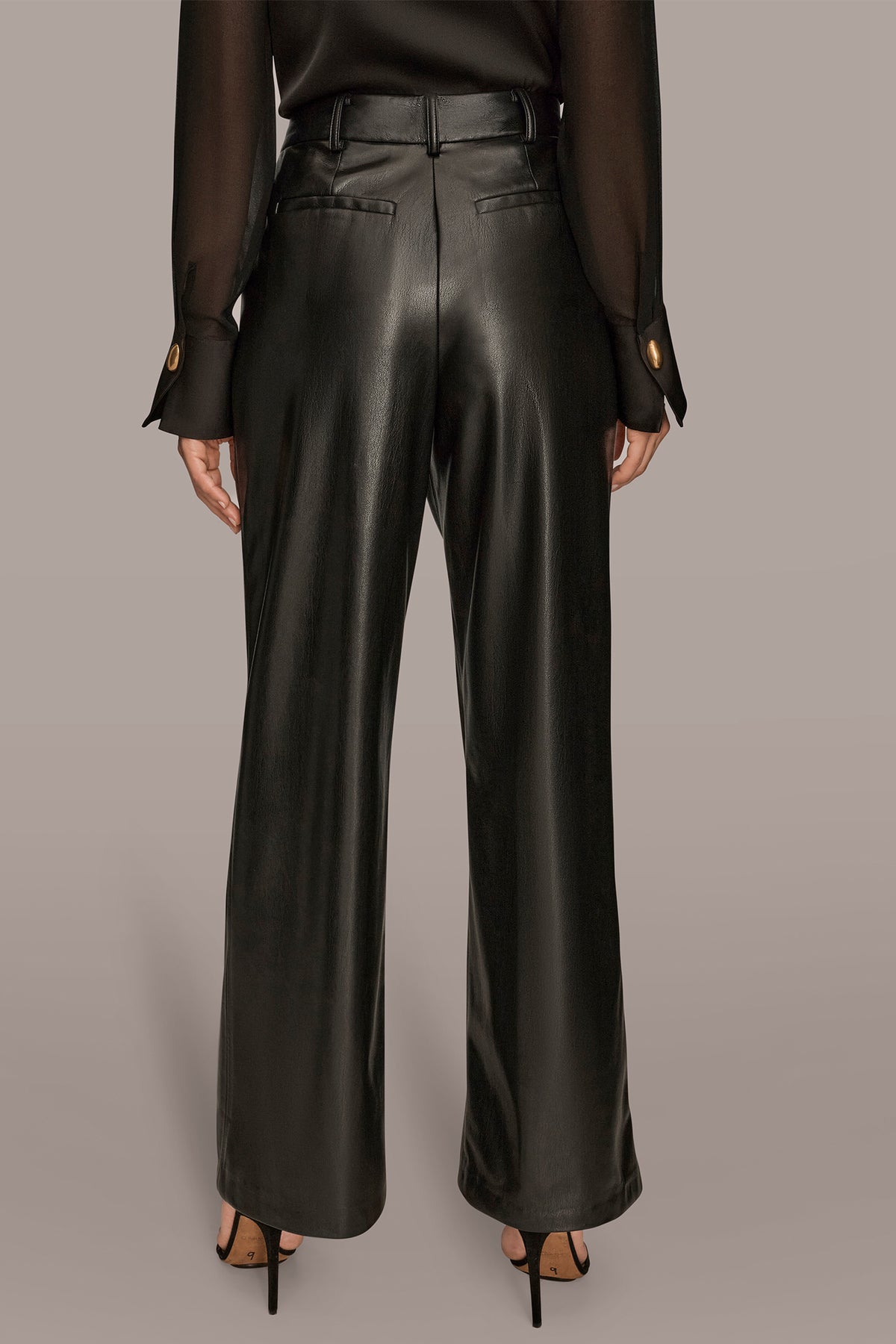 Donna Karan Women's Pleated Straight Pants - Black