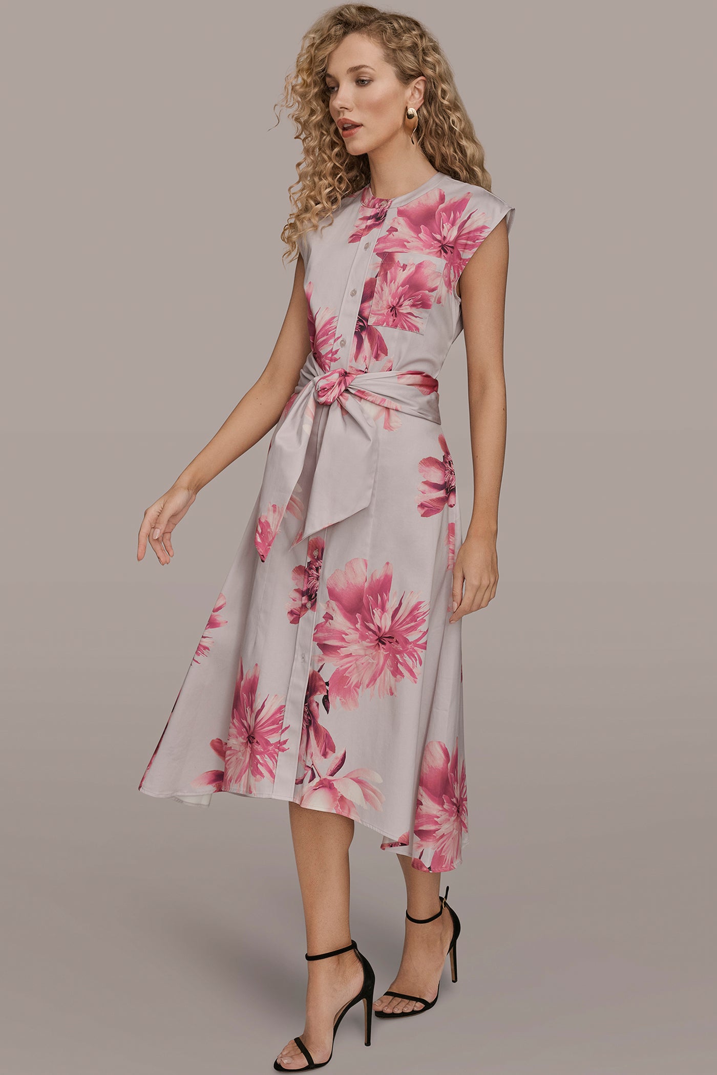 PRINT CAP SLEEVE DRESS WITH WIDE TIE WAIST VIEW 3 | Dresses & Jumpsuits PRINT CAP SLEEVE DRESS WITH WIDE TIE WAIST VIEW 3 | Dresses & Jumpsuits