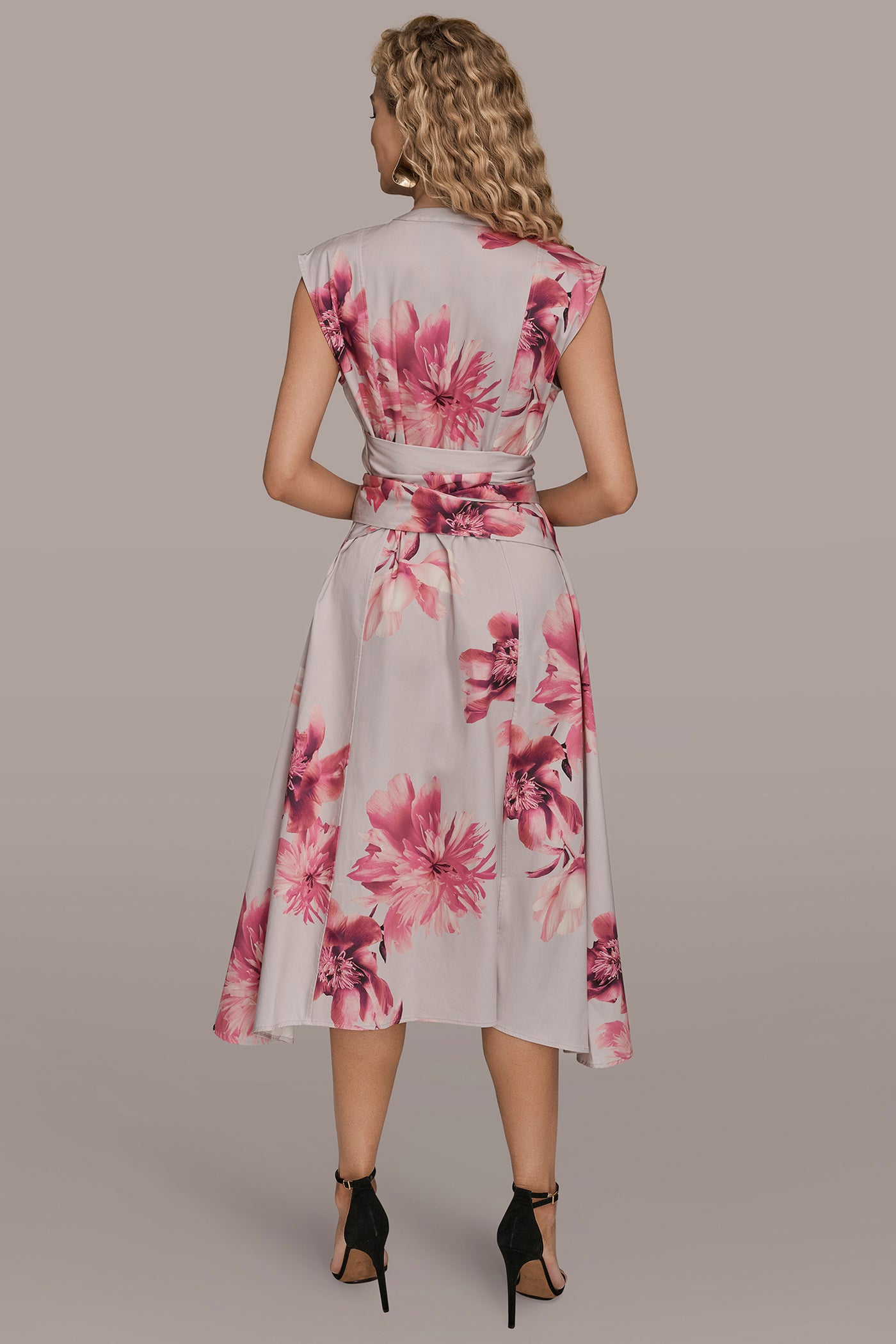 PRINT CAP SLEEVE DRESS WITH WIDE TIE WAIST | View 2 | Dresses & Jumpsuits PRINT CAP SLEEVE DRESS WITH WIDE TIE WAIST | View 2 | Dresses & Jumpsuits