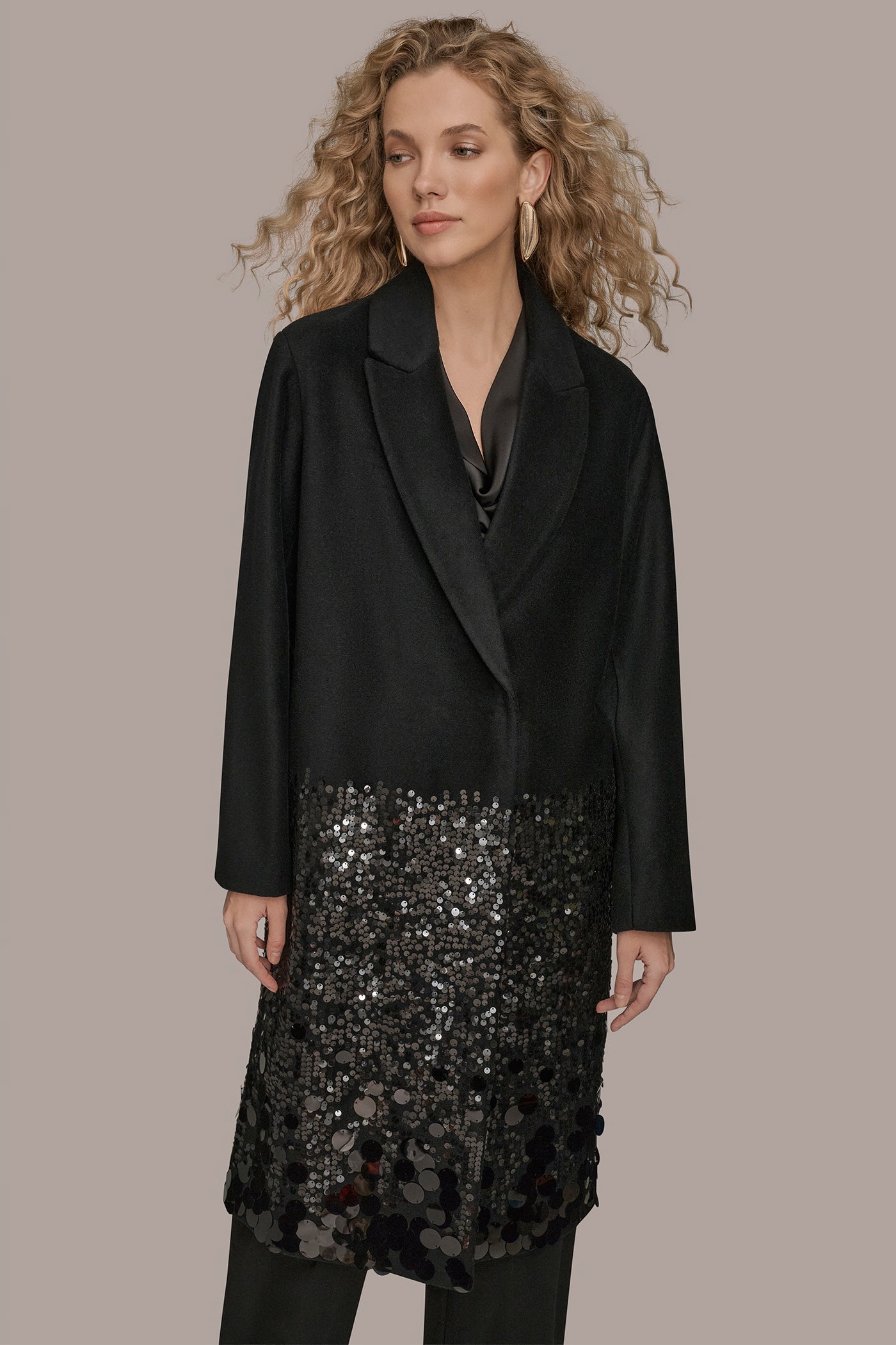 LONG SEQUIN WOOL-BLEND COAT | View 1 | All That Shimmers LONG SEQUIN WOOL-BLEND COAT | View 1 | All That Shimmers