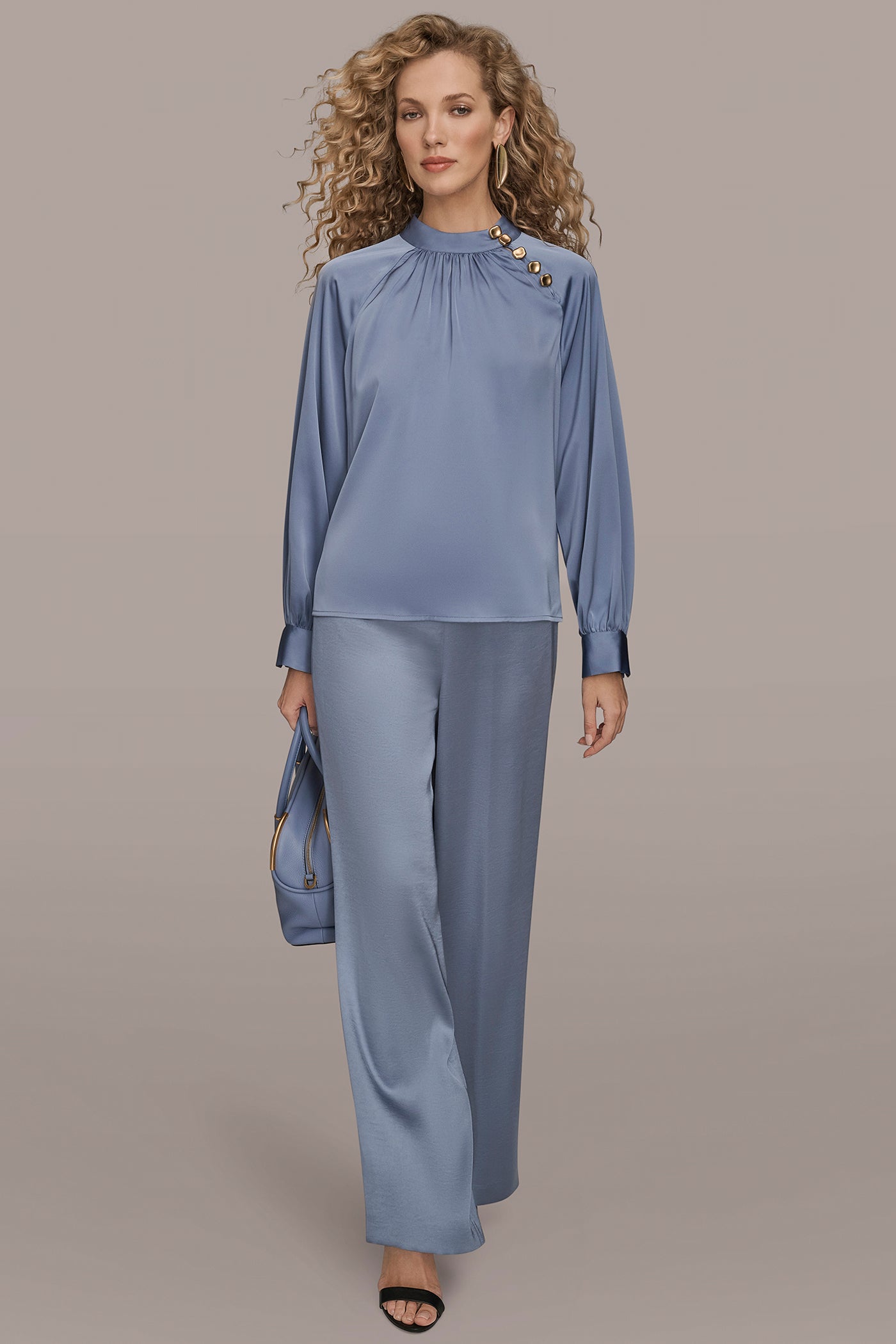 FLORAL BUTTON-NECK BLOUSE VIEW 7 | Holiday Collection FLORAL BUTTON-NECK BLOUSE VIEW 7 | Holiday Collection