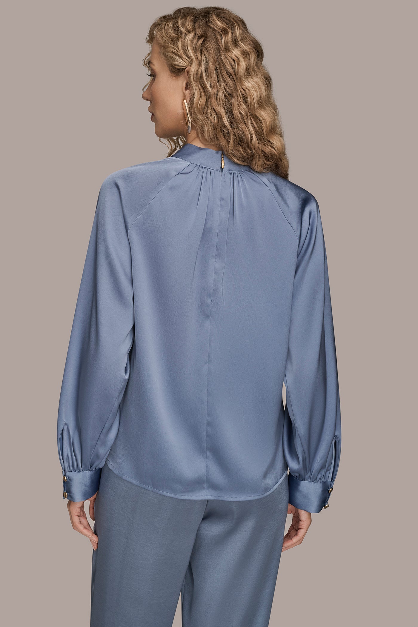 FLORAL BUTTON-NECK BLOUSE | View 2 | Suits and Separates FLORAL BUTTON-NECK BLOUSE | View 2 | Suits and Separates