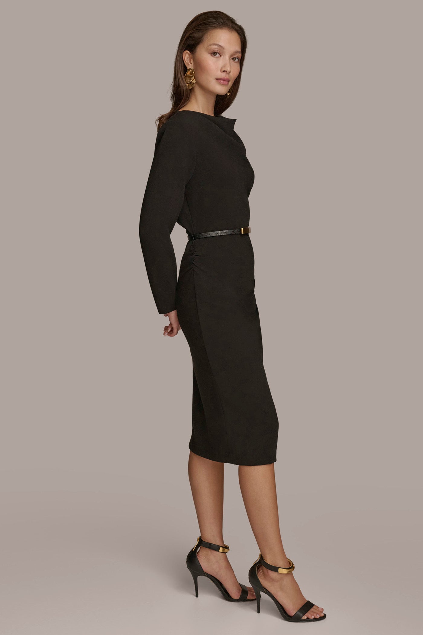 COWL NECK BAR BELT DRESS VIEW 3 | Sale Dresses and Jumpsuits COWL NECK BAR BELT DRESS VIEW 3 | Sale Dresses and Jumpsuits