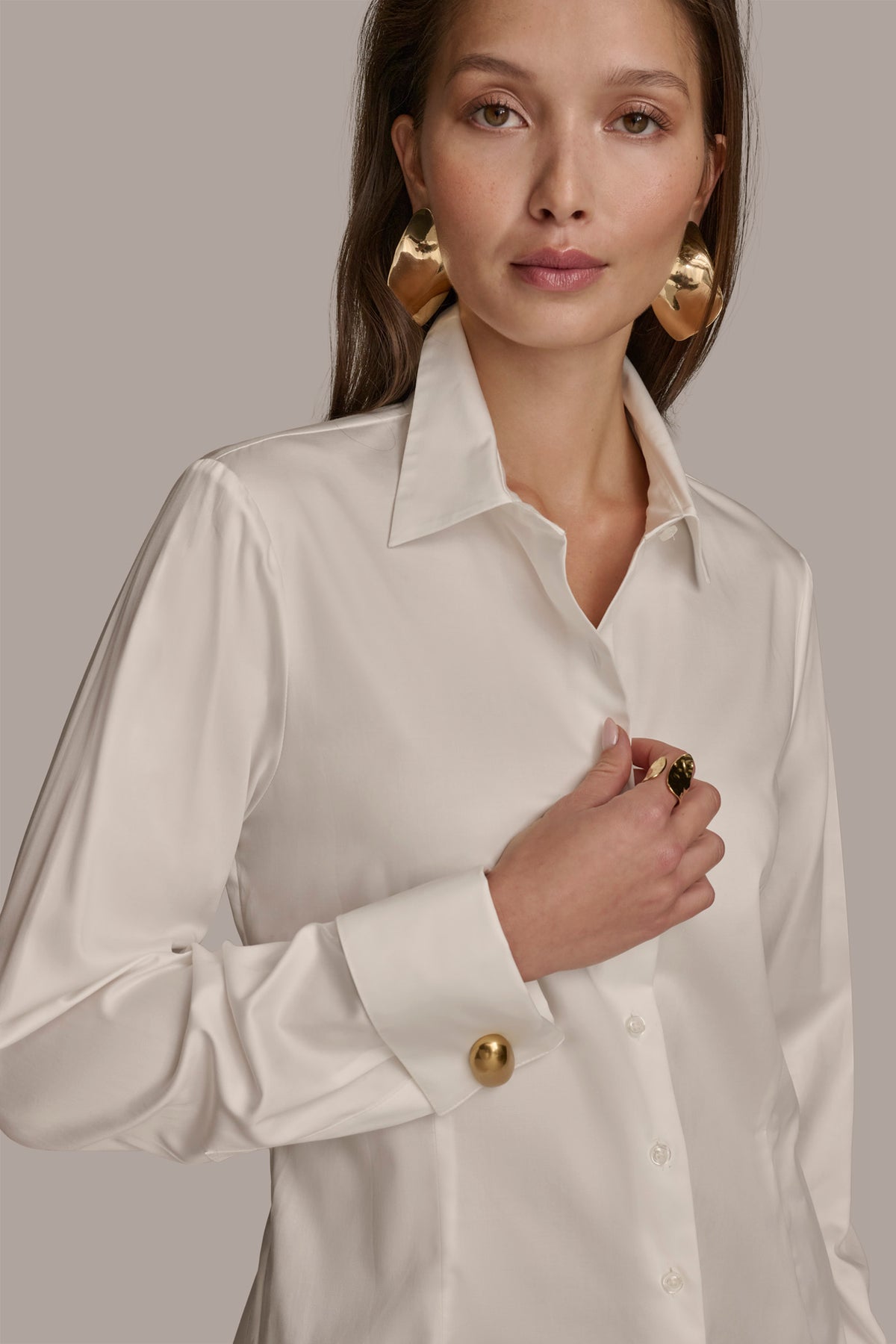 BUTTON UP WITH CUFF HARDWARE TOP