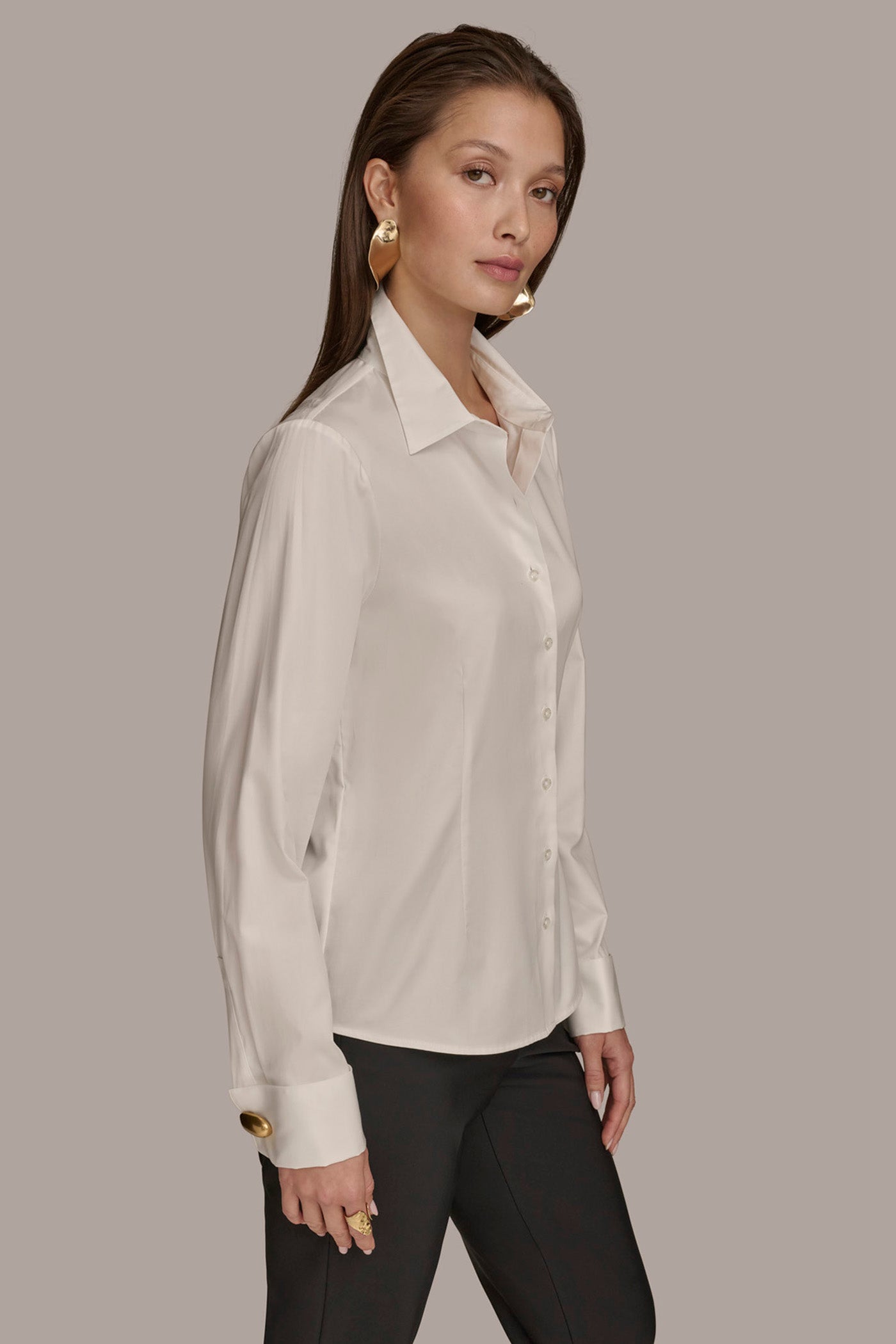 BUTTON UP WITH CUFF HARDWARE TOP VIEW 3 | Clothing BUTTON UP WITH CUFF HARDWARE TOP VIEW 3 | Clothing