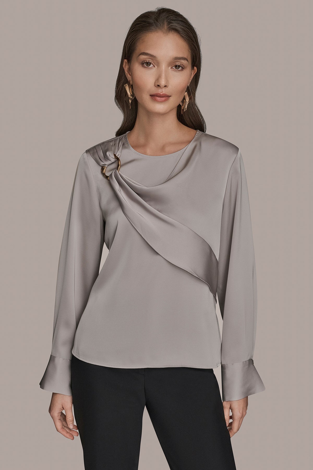 deres16th neck drape blouse新品 | ヤマダウェブコム