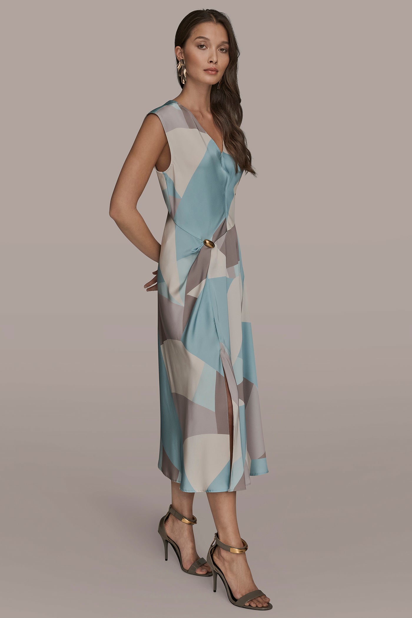 CAP-SLEEVE V-NECK PRINTED MIDI DRESS VIEW 3 | Clothing CAP-SLEEVE V-NECK PRINTED MIDI DRESS VIEW 3 | Clothing