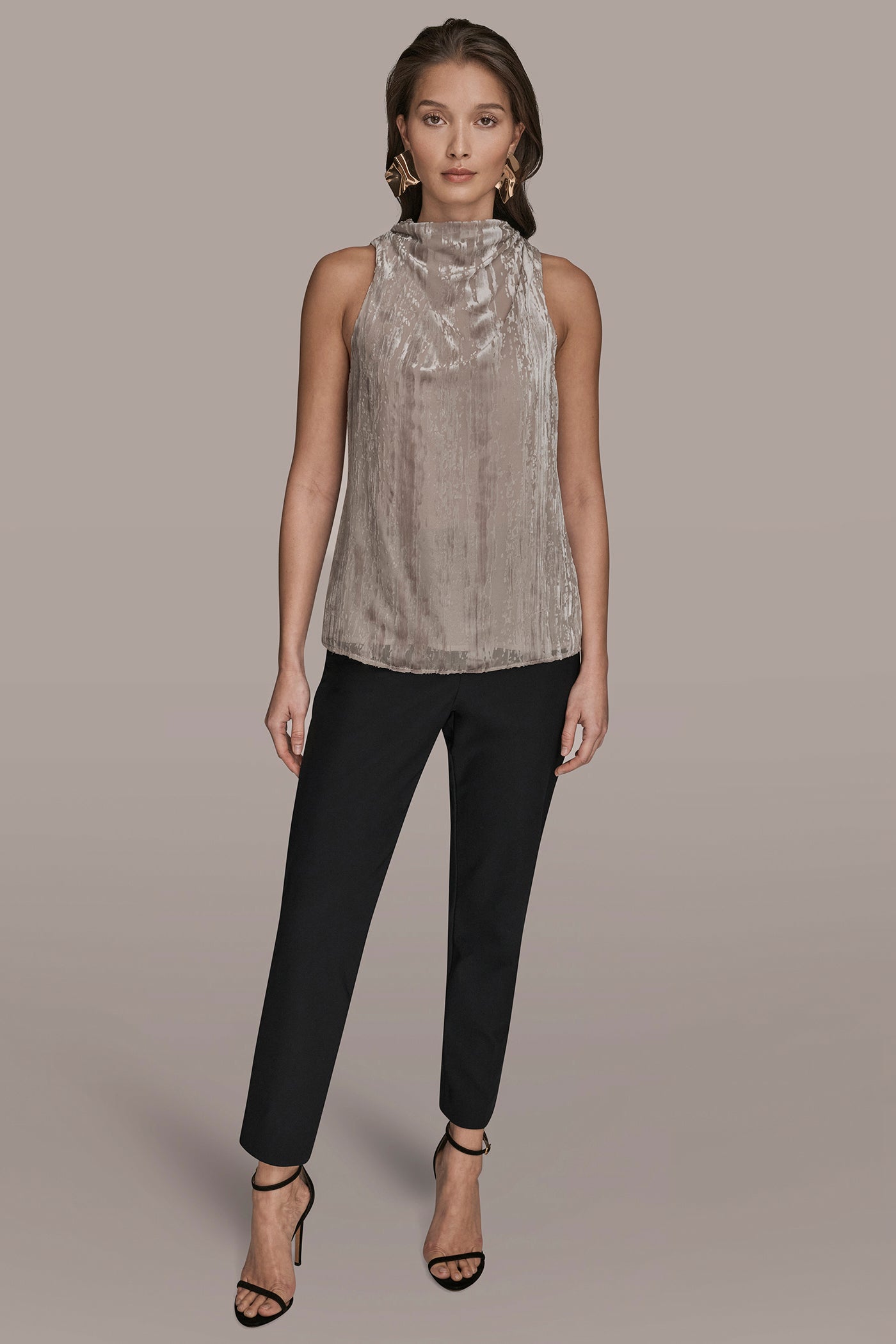 SLEEVELESS HIGH-NECK BURNOUT BLOUSE VIEW 5 | Holiday Collection SLEEVELESS HIGH-NECK BURNOUT BLOUSE VIEW 5 | Holiday Collection