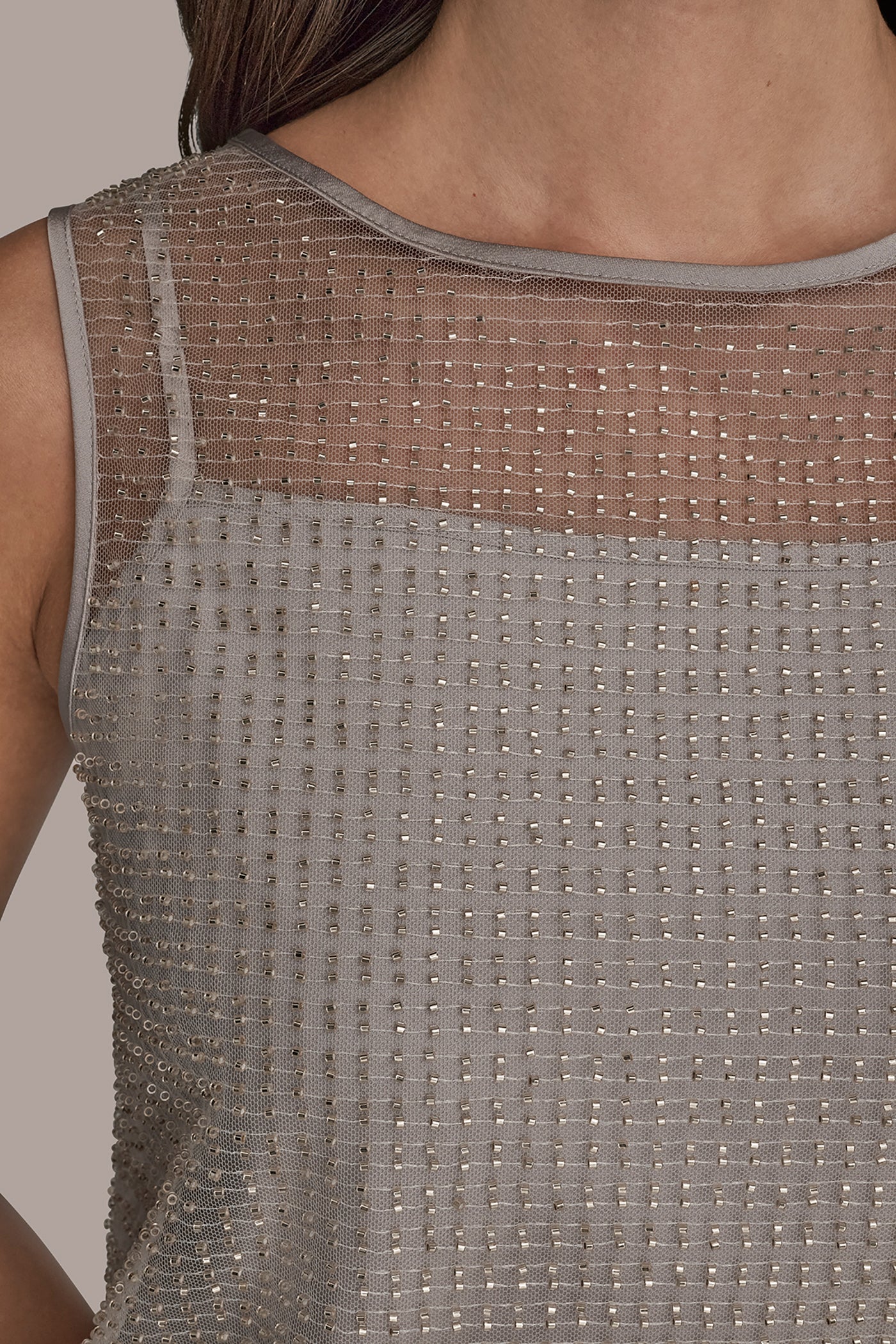 SLEEVELESS BEADED MESH TOP VIEW 5 | New clothing SLEEVELESS BEADED MESH TOP VIEW 5 | New clothing