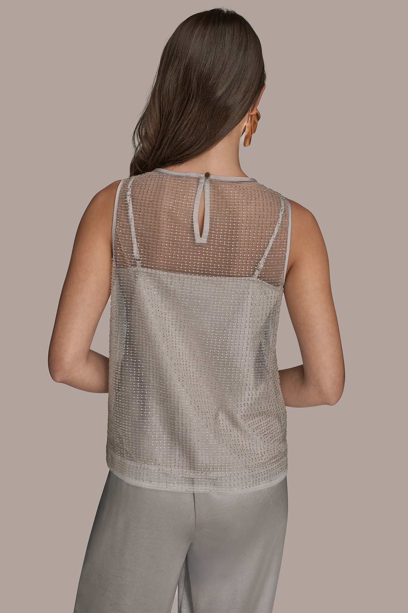 SLEEVELESS BEADED MESH TOP | View 2 | New clothing SLEEVELESS BEADED MESH TOP | View 2 | New clothing