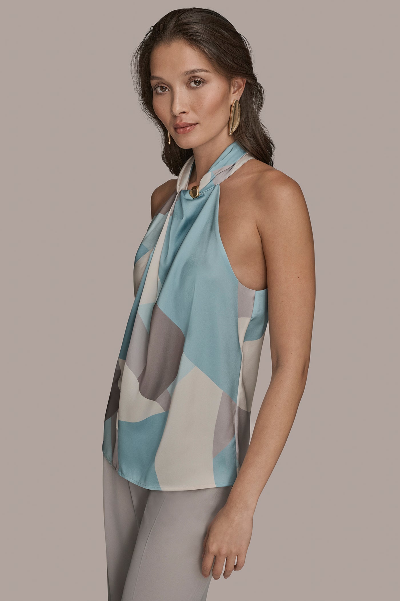 TWIST-NECK HALTER BLOUSE VIEW 3 | Holiday Collection TWIST-NECK HALTER BLOUSE VIEW 3 | Holiday Collection