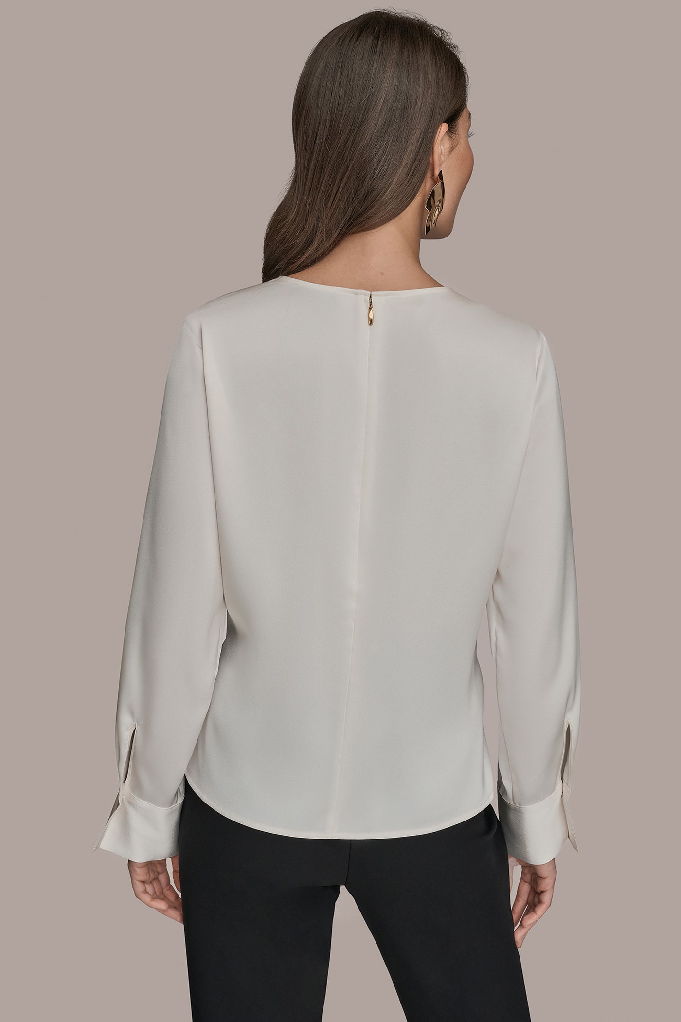 LONG-SLEEVE BLOUSE WITH SHOULDER HARDWARE DETAIL | View 2 | Holiday Collection LONG-SLEEVE BLOUSE WITH SHOULDER HARDWARE DETAIL | View 2 | Holiday Collection