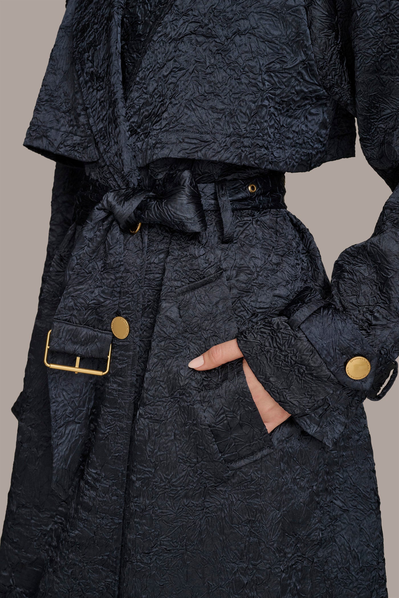 CRUSHED SATIN TRENCH COAT VIEW 9 CRUSHED SATIN TRENCH COAT VIEW 9