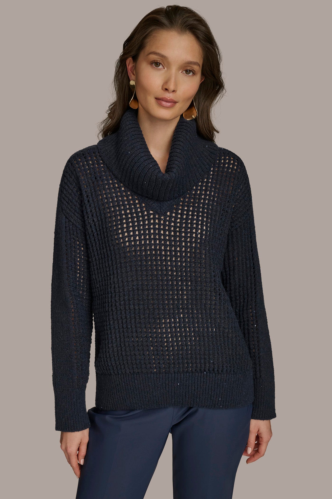 COWL NECK CUTOUT SWEATER | View 1 | Sale Tops and Sweaters COWL NECK CUTOUT SWEATER | View 1 | Sale Tops and Sweaters
