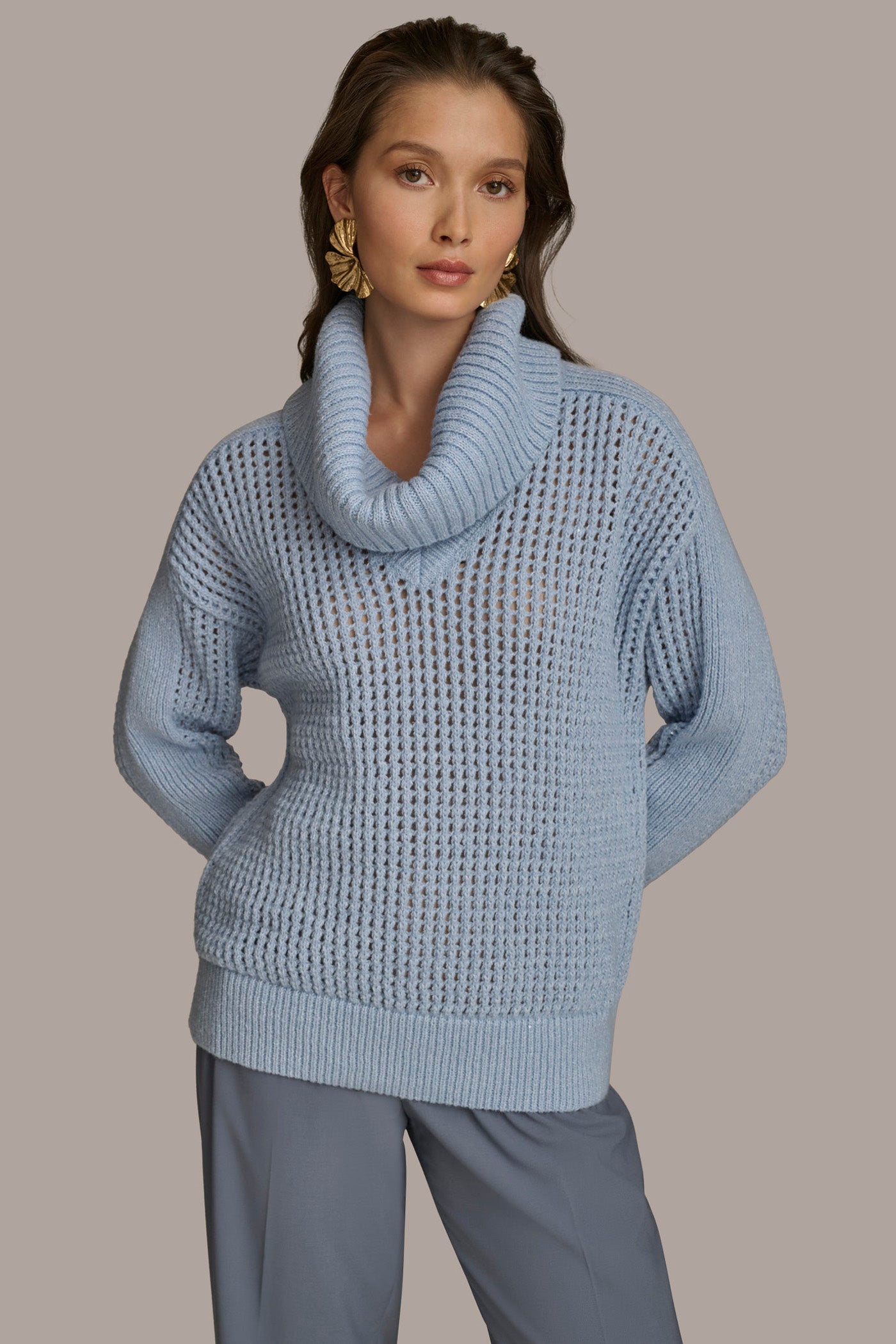 COWL NECK CUTOUT SWEATER VIEW 1 COWL NECK CUTOUT SWEATER VIEW 1