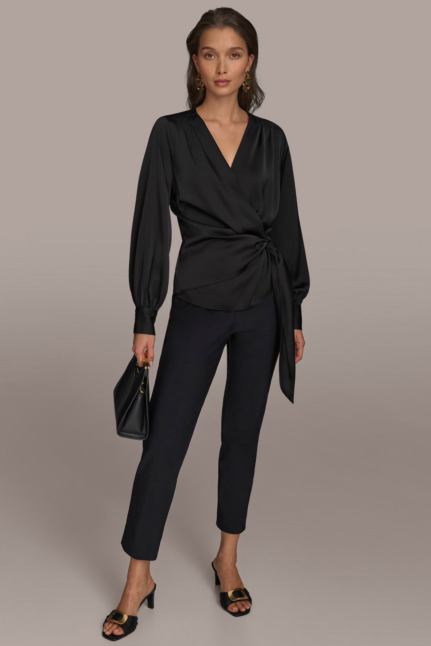FAUX WRAP TOP WITH SIDE TIE VIEW 5 | Suits and Separates FAUX WRAP TOP WITH SIDE TIE VIEW 5 | Suits and Separates