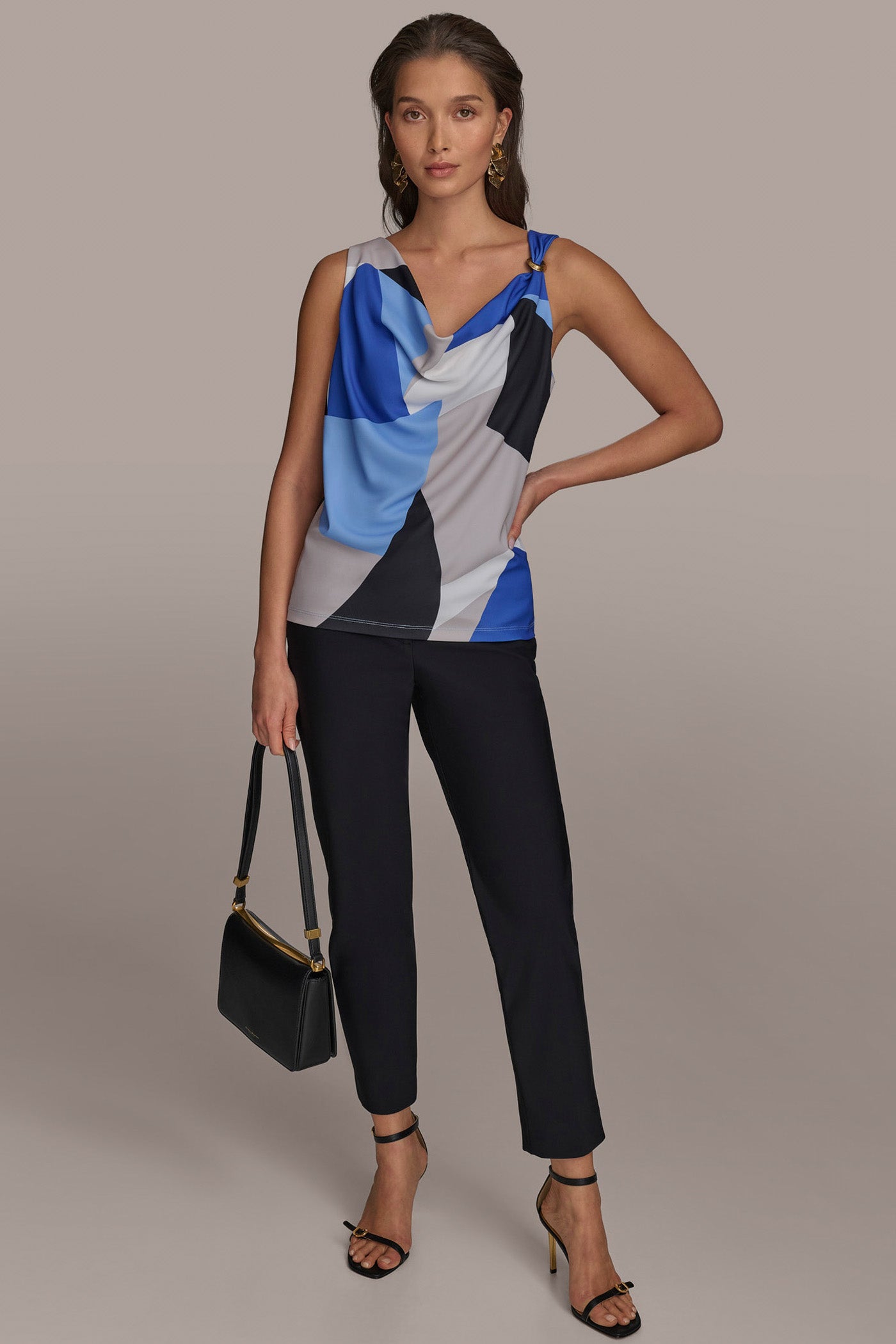 PRINTED COWL NECK TOP VIEW 4 | Clothing PRINTED COWL NECK TOP VIEW 4 | Clothing