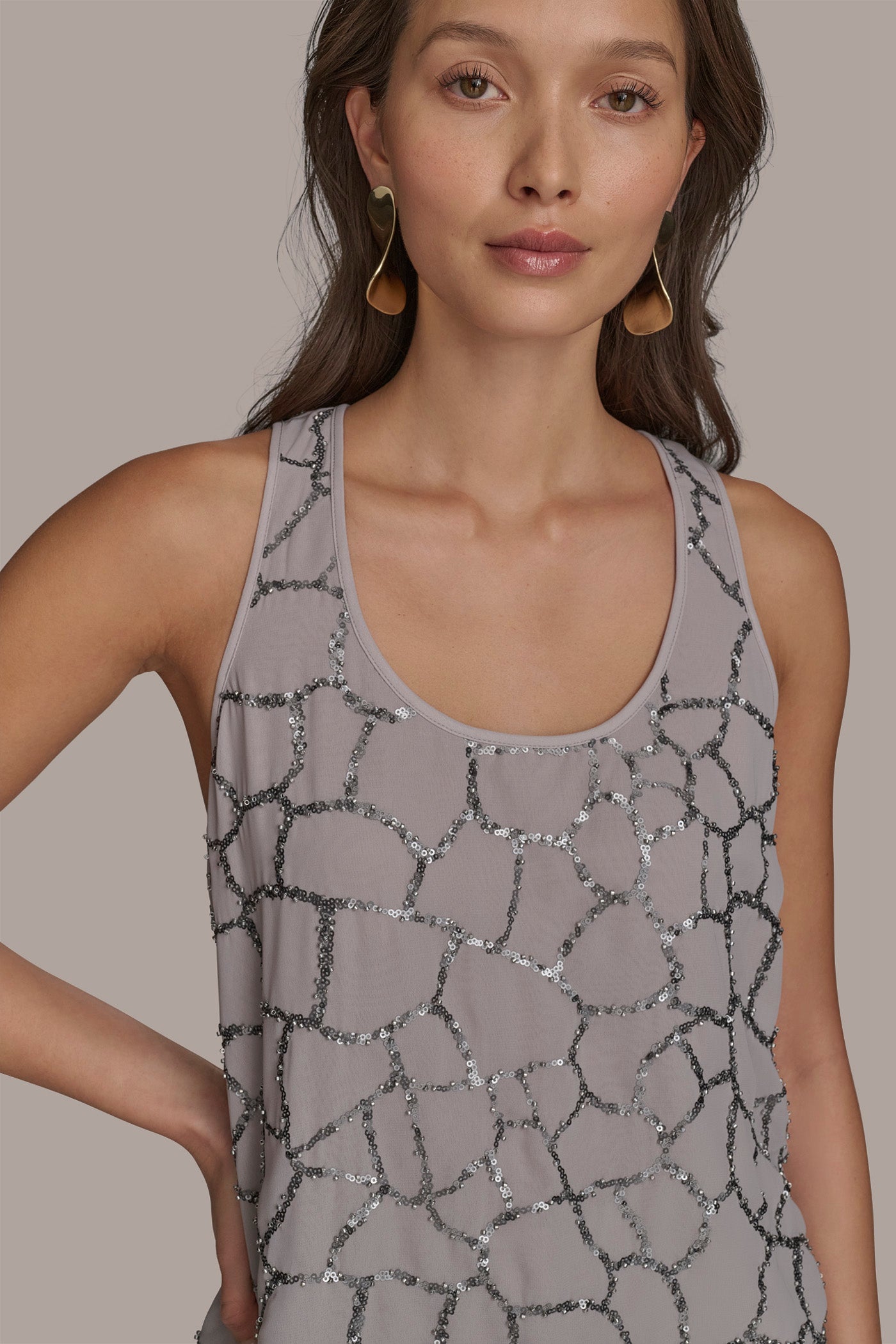SHELL WITH SEQUIN DETAIL VIEW 5 | Suits and Separates SHELL WITH SEQUIN DETAIL VIEW 5 | Suits and Separates