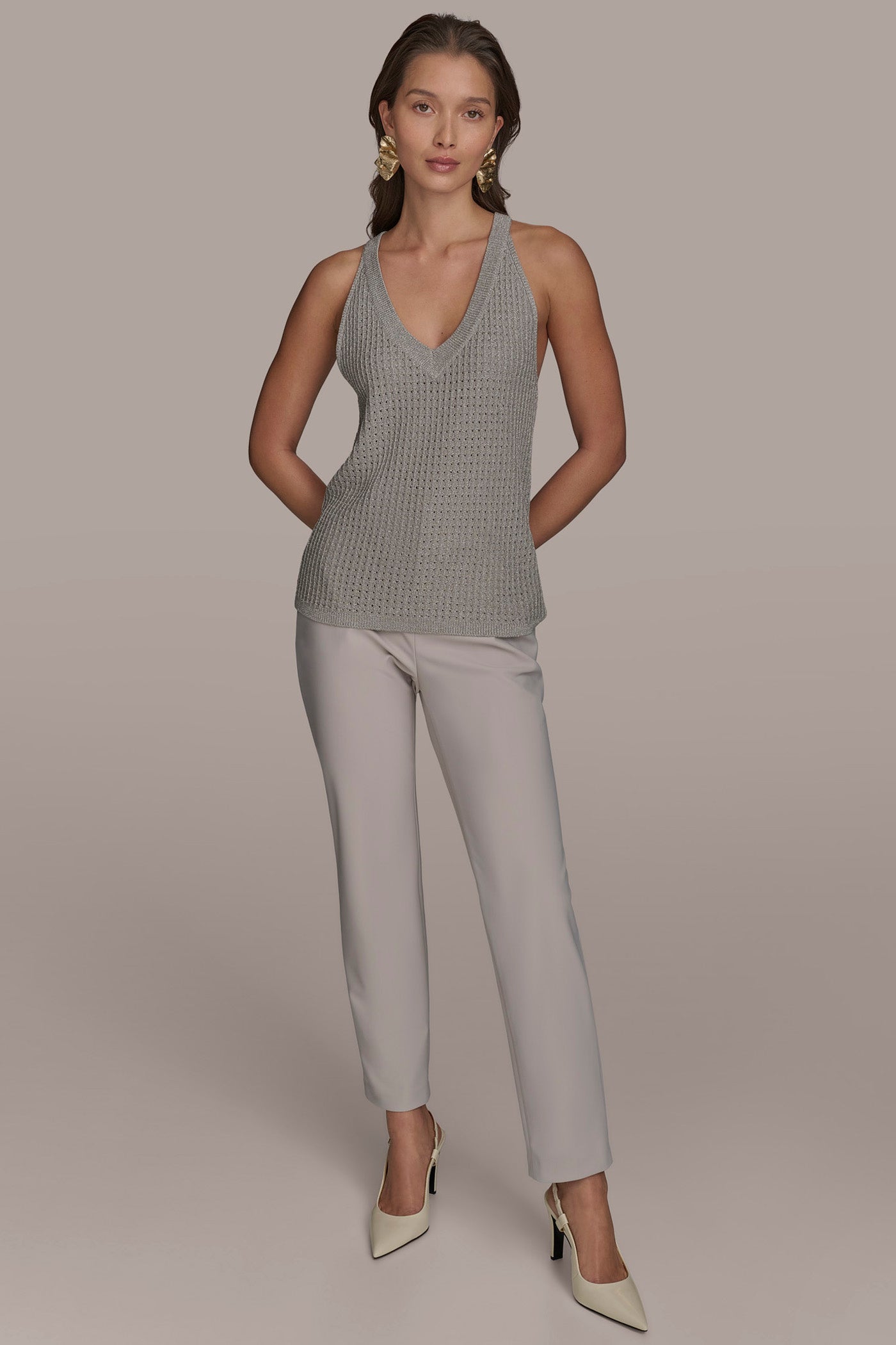 V-NECK OPEN WEAVE TOP VIEW 5 | Suits and Separates V-NECK OPEN WEAVE TOP VIEW 5 | Suits and Separates