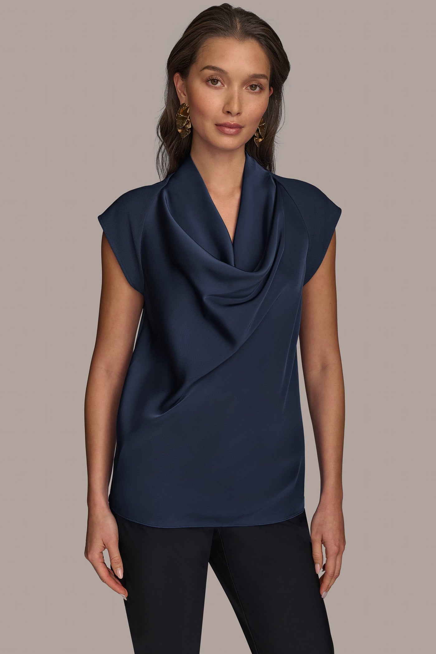 COWL NECK MIX MEDIA TOP | View 1 | Tops & Sweaters COWL NECK MIX MEDIA TOP | View 1 | Tops & Sweaters