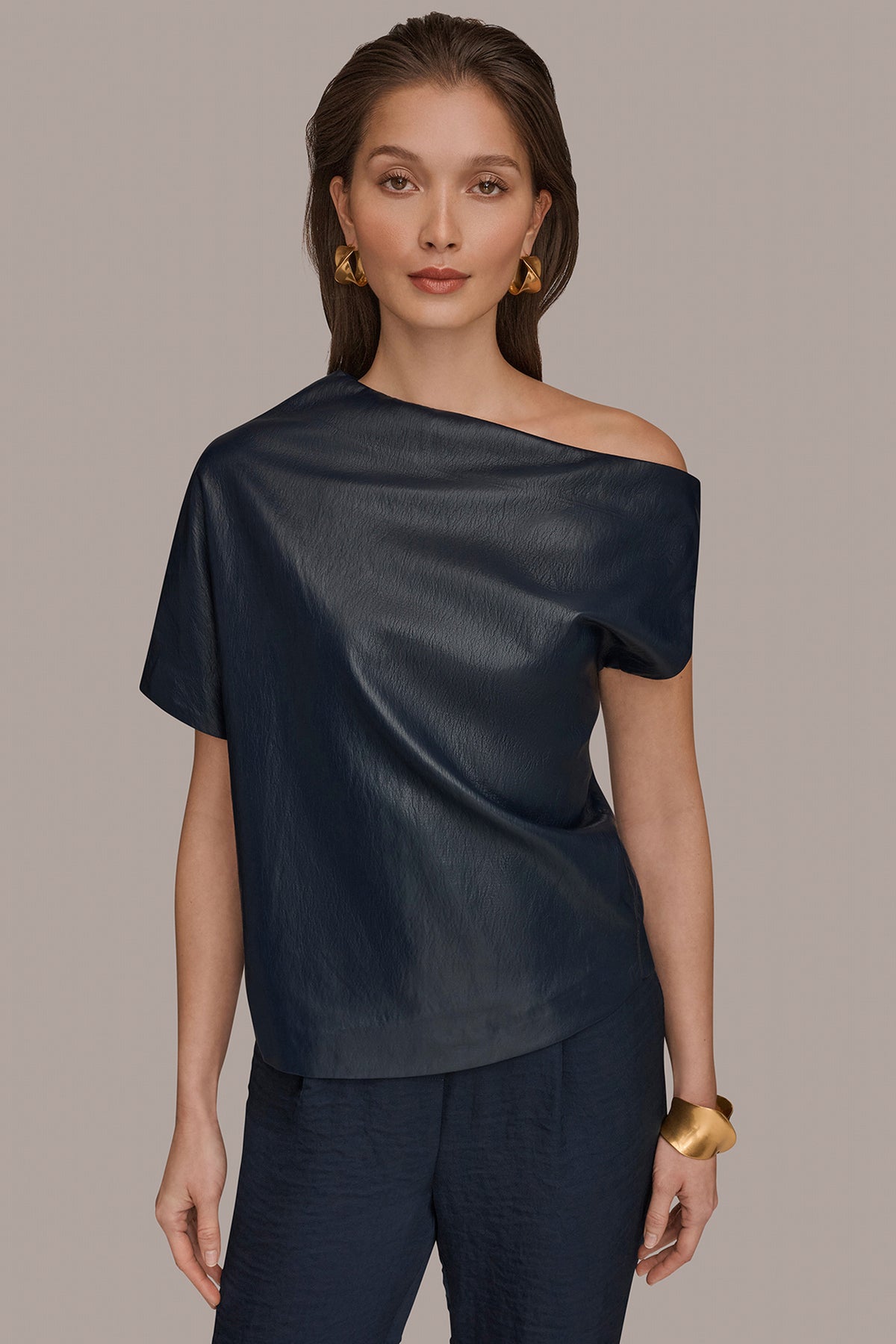 Asymmetric Angle Hem Top | Pullover | Donna Karan