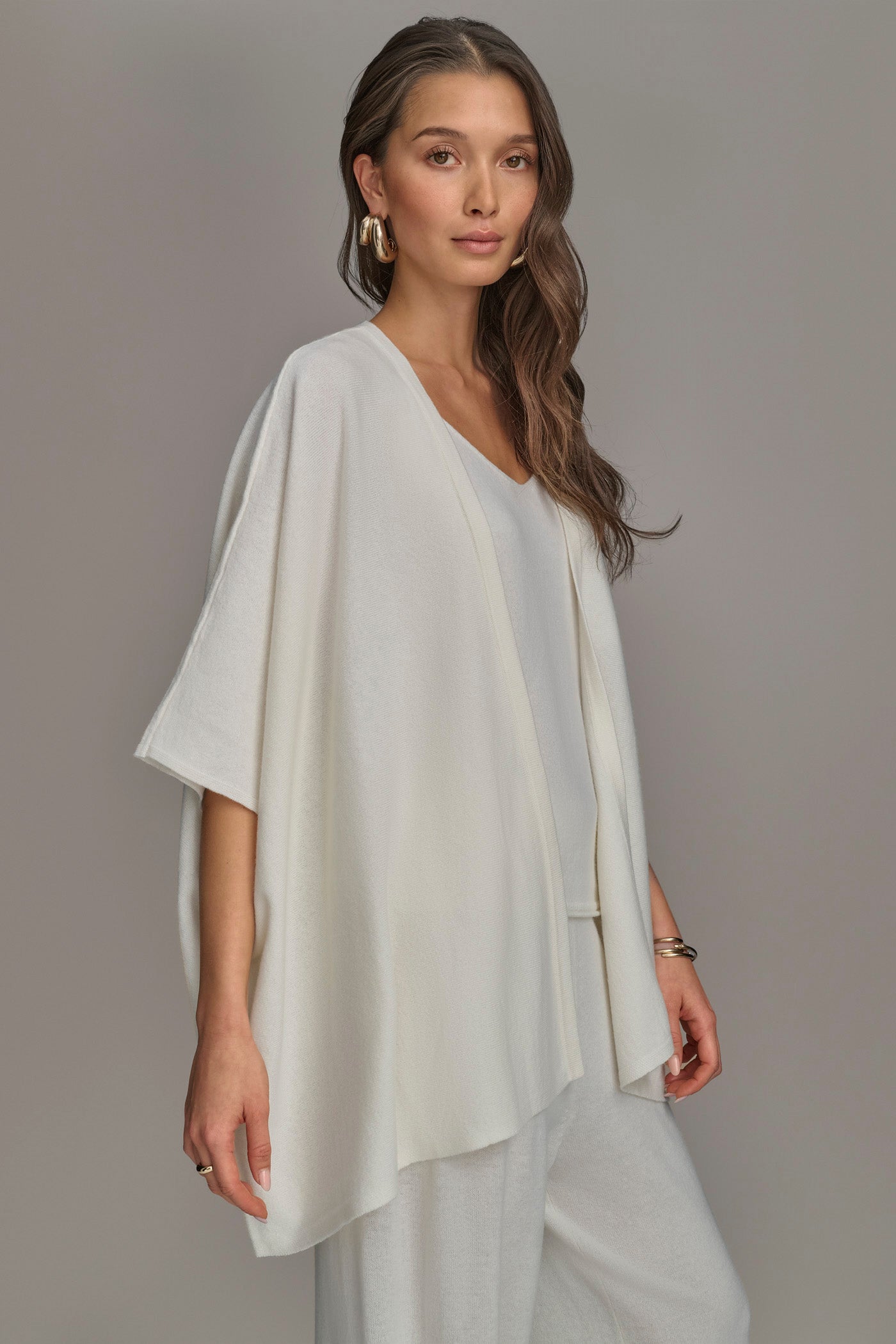 CASHMERE SHORT SLEEVE CARDIGAN VIEW 3 | Suits and Separates CASHMERE SHORT SLEEVE CARDIGAN VIEW 3 | Suits and Separates