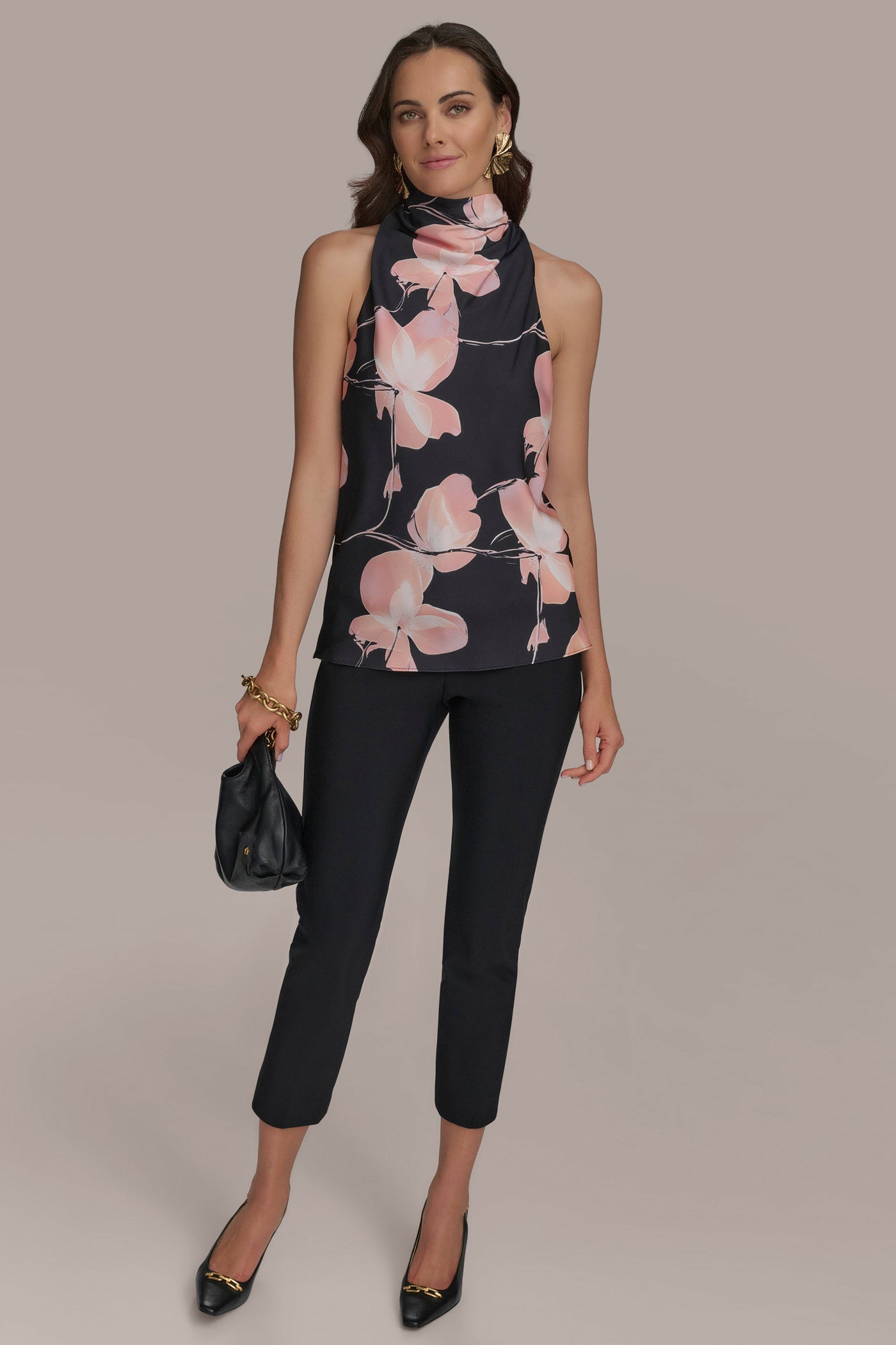 PRINT HIGH DRAPE NECK TOP VIEW 6 PRINT HIGH DRAPE NECK TOP VIEW 6