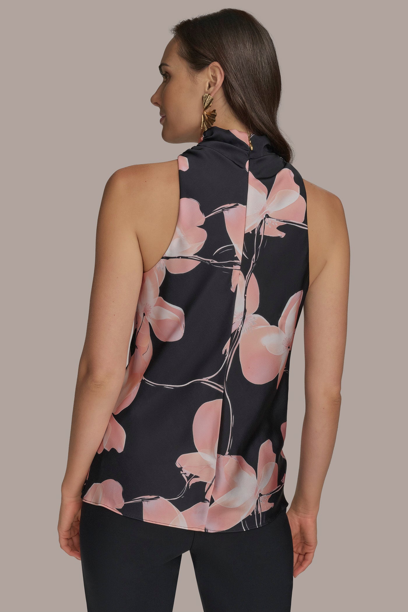 PRINT HIGH DRAPE NECK TOP | View 2 | Products PRINT HIGH DRAPE NECK TOP | View 2 | Products