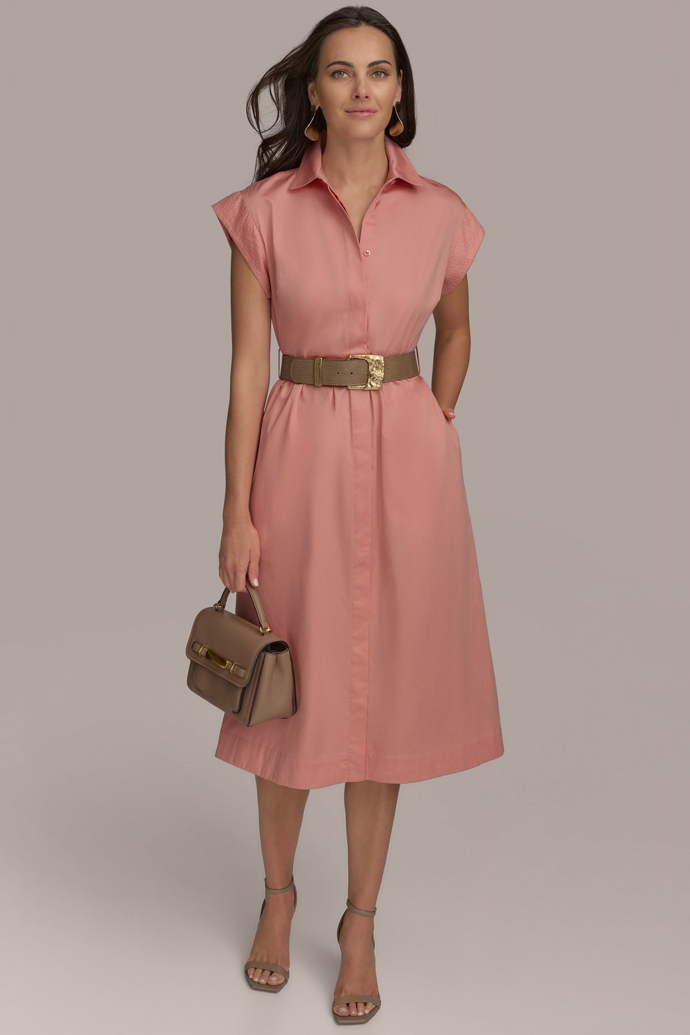 BELTED SHORT SLEEVE SHIRT DRESS | View 1 | Essential Dresses BELTED SHORT SLEEVE SHIRT DRESS | View 1 | Essential Dresses