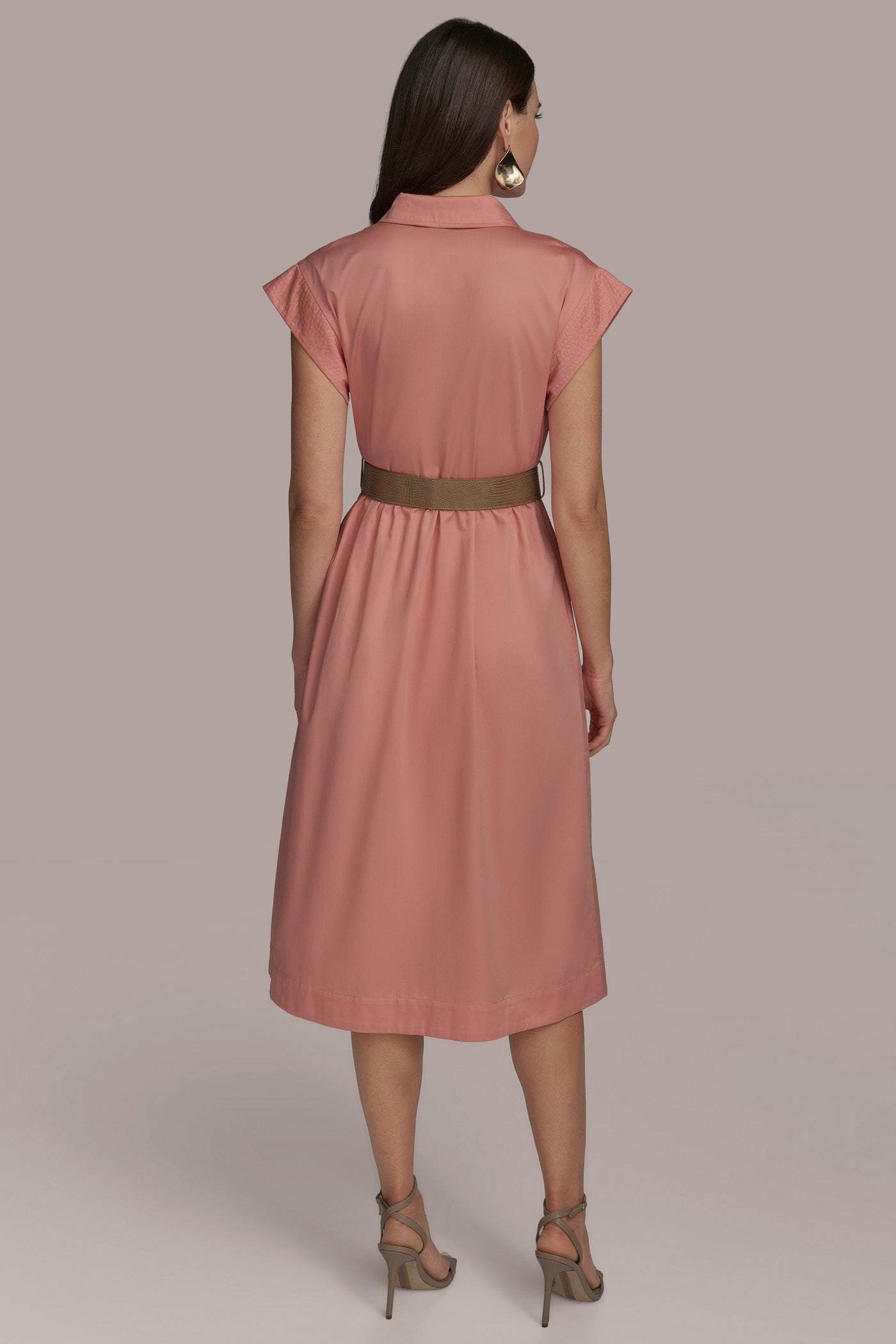 BELTED SHORT SLEEVE SHIRT DRESS | View 2 | All Products BELTED SHORT SLEEVE SHIRT DRESS | View 2 | All Products