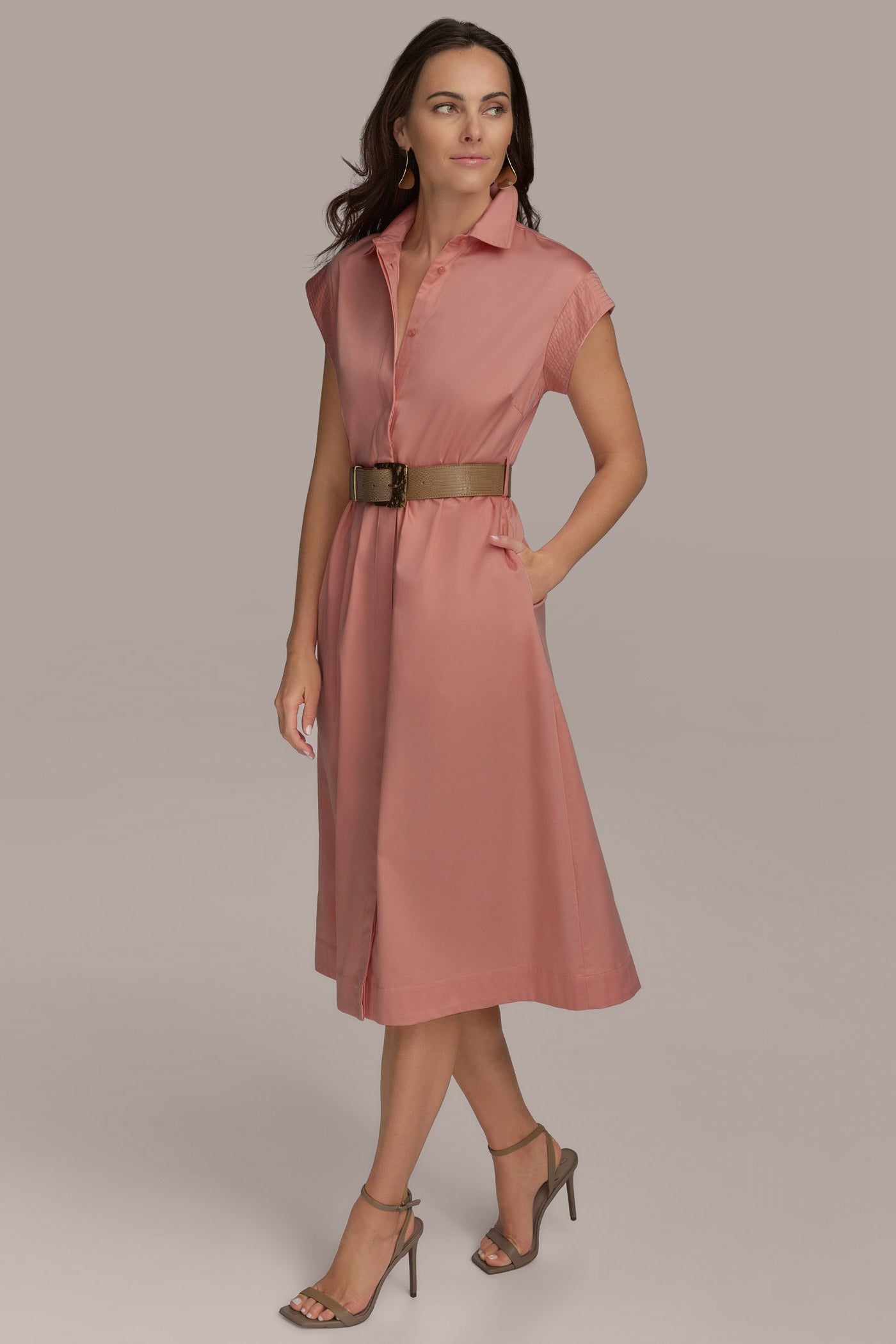 BELTED SHORT SLEEVE SHIRT DRESS VIEW 6 | All Products BELTED SHORT SLEEVE SHIRT DRESS VIEW 6 | All Products