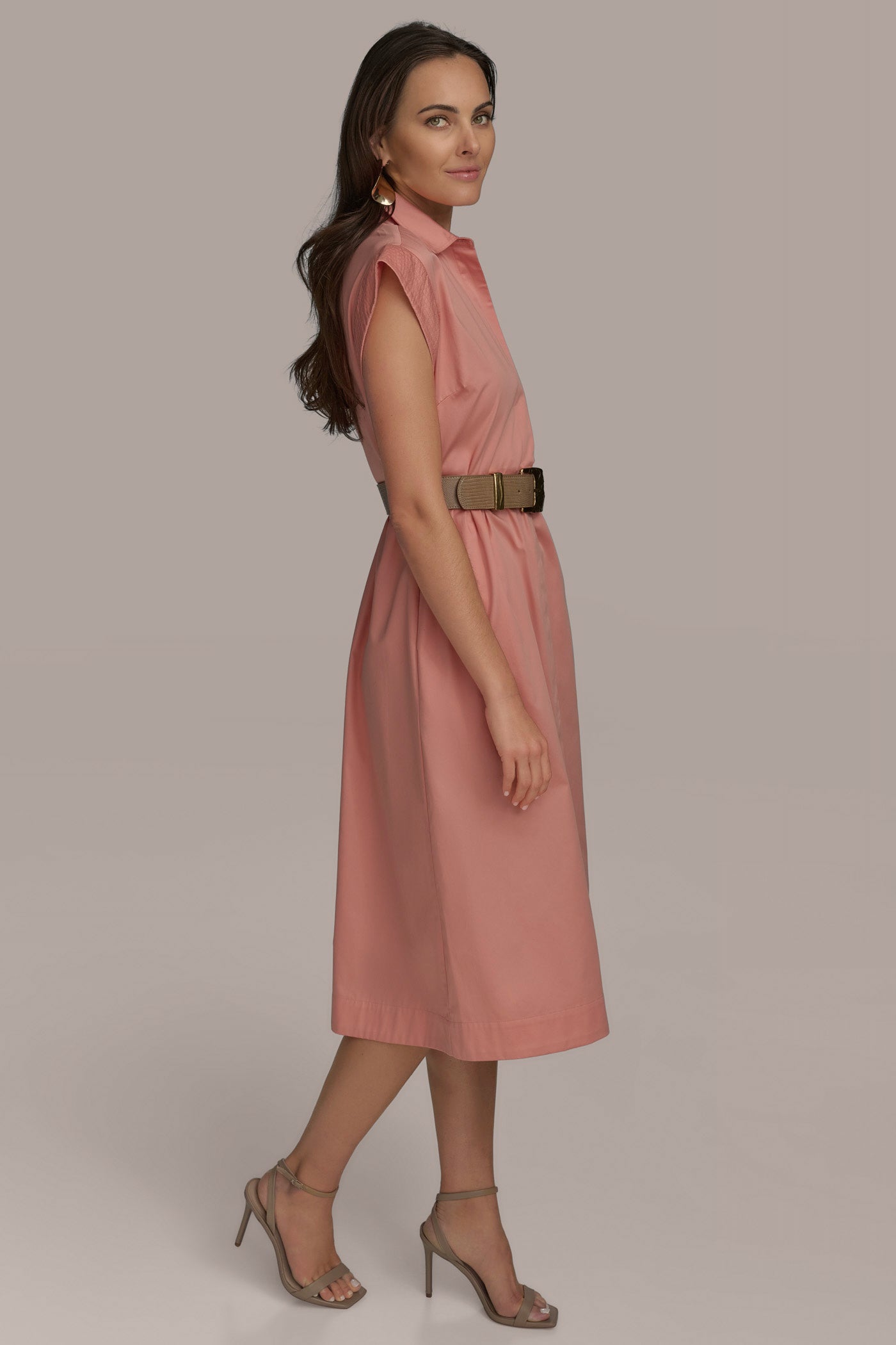 BELTED SHORT SLEEVE SHIRT DRESS VIEW 3 | All Products BELTED SHORT SLEEVE SHIRT DRESS VIEW 3 | All Products