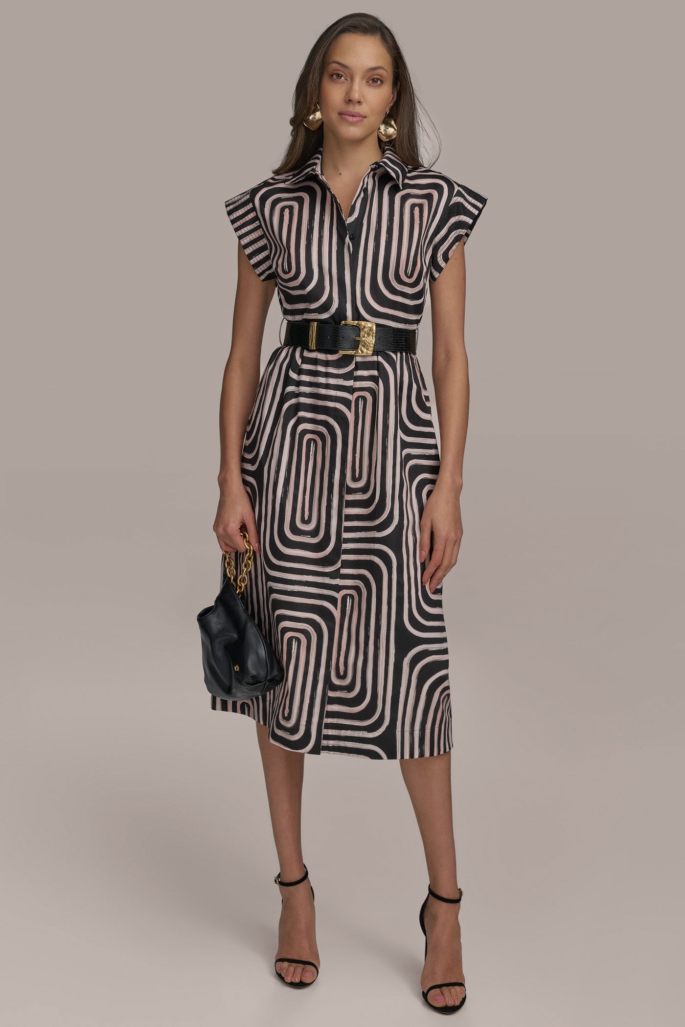 PRINT CAP SLEEVE BELTED DRESS VIEW 3 | Essential Dresses PRINT CAP SLEEVE BELTED DRESS VIEW 3 | Essential Dresses