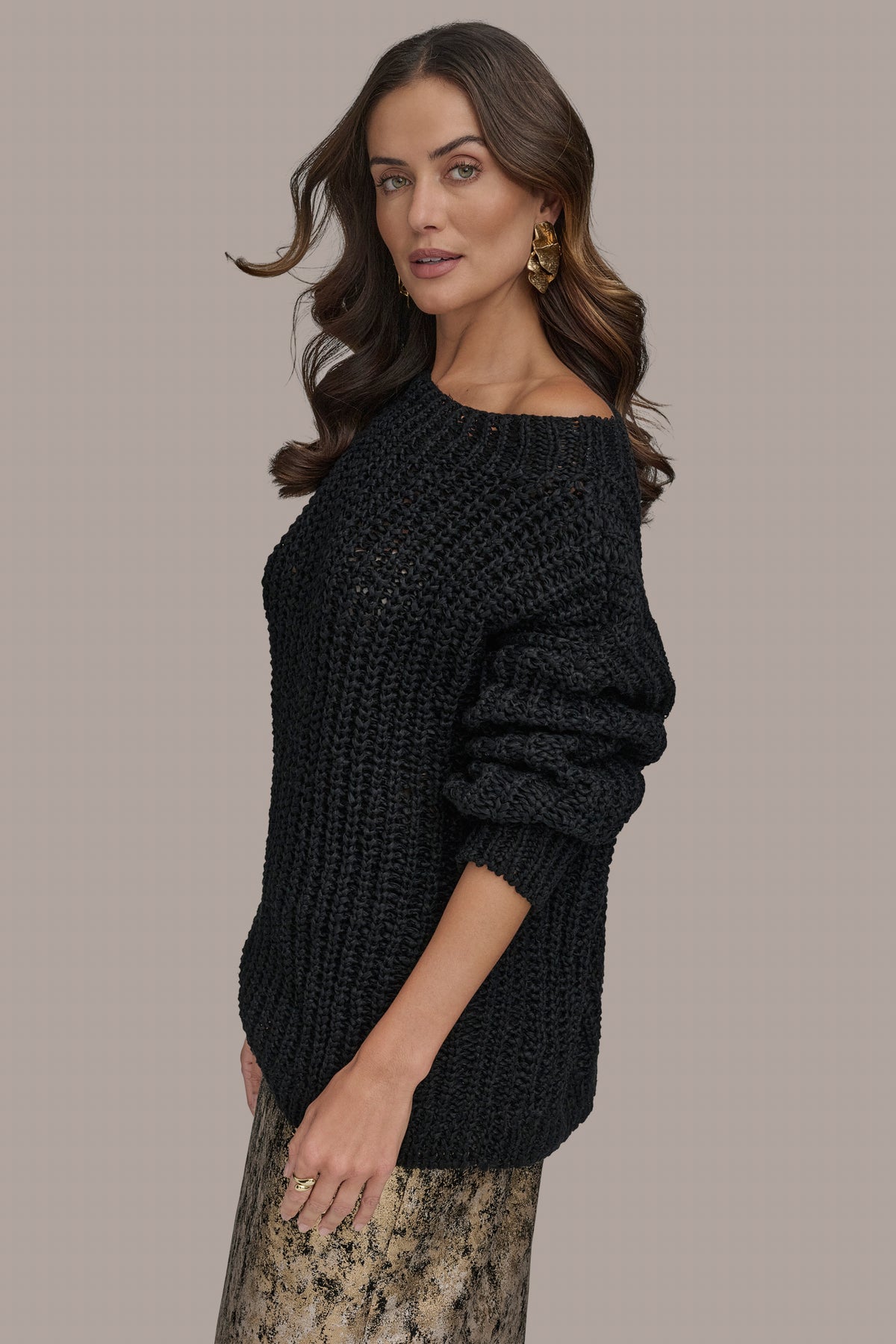 Open Stitch Dolman Sweater | Donna Karan